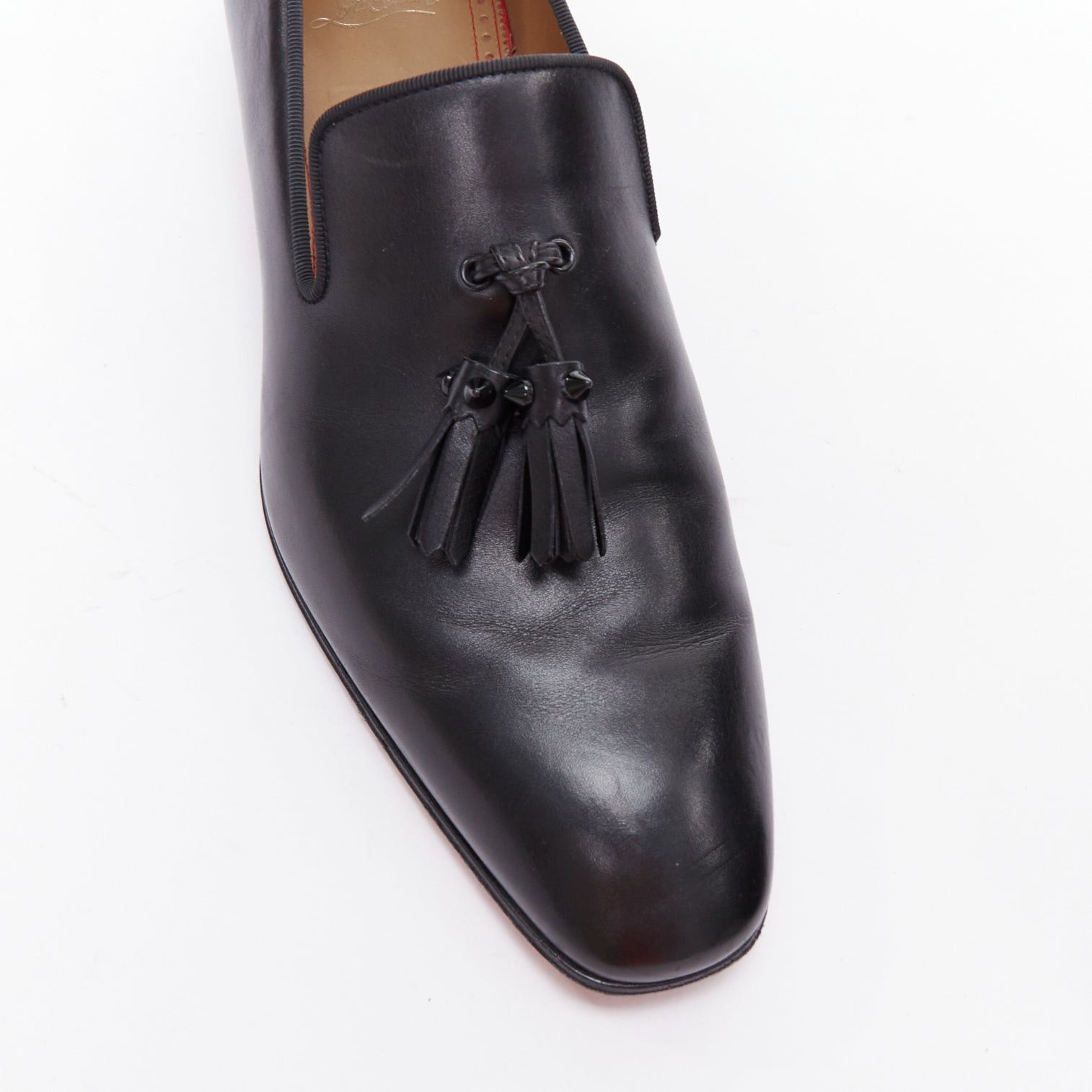 Christian Louboutin CHRISTIAN LOUBOUTIN Dandelion black tassel smooth leather loafers EU41.5 Size US 8.5 / EU 41-42 - 7 Thumbnail
