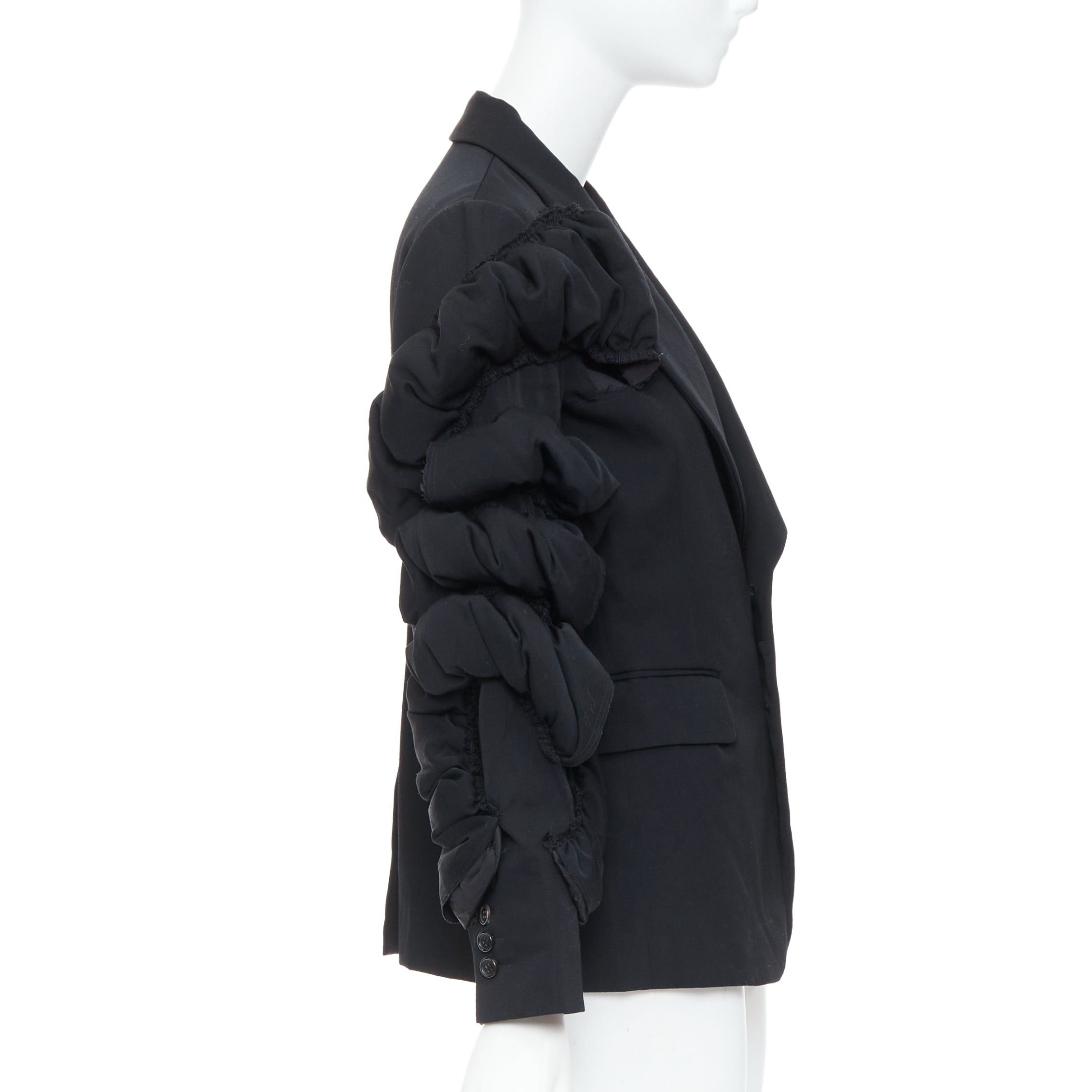 Comme des Garcons COMME DES GARCONS 2013 black wool tiered puff sleeve blazer jacket S Size S / US 4 / IT 40 - 5 Thumbnail