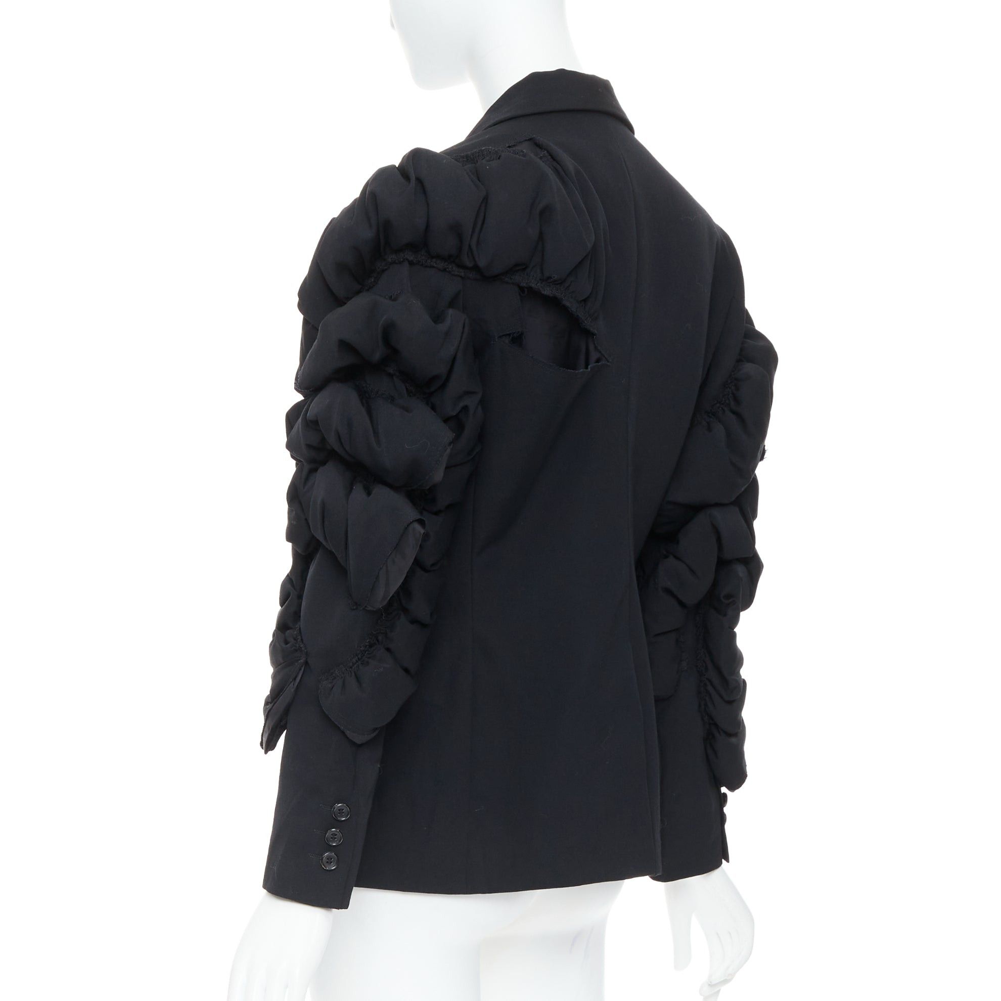 Comme des Garcons COMME DES GARCONS 2013 black wool tiered puff sleeve blazer jacket S Size S / US 4 / IT 40 - 7 Thumbnail