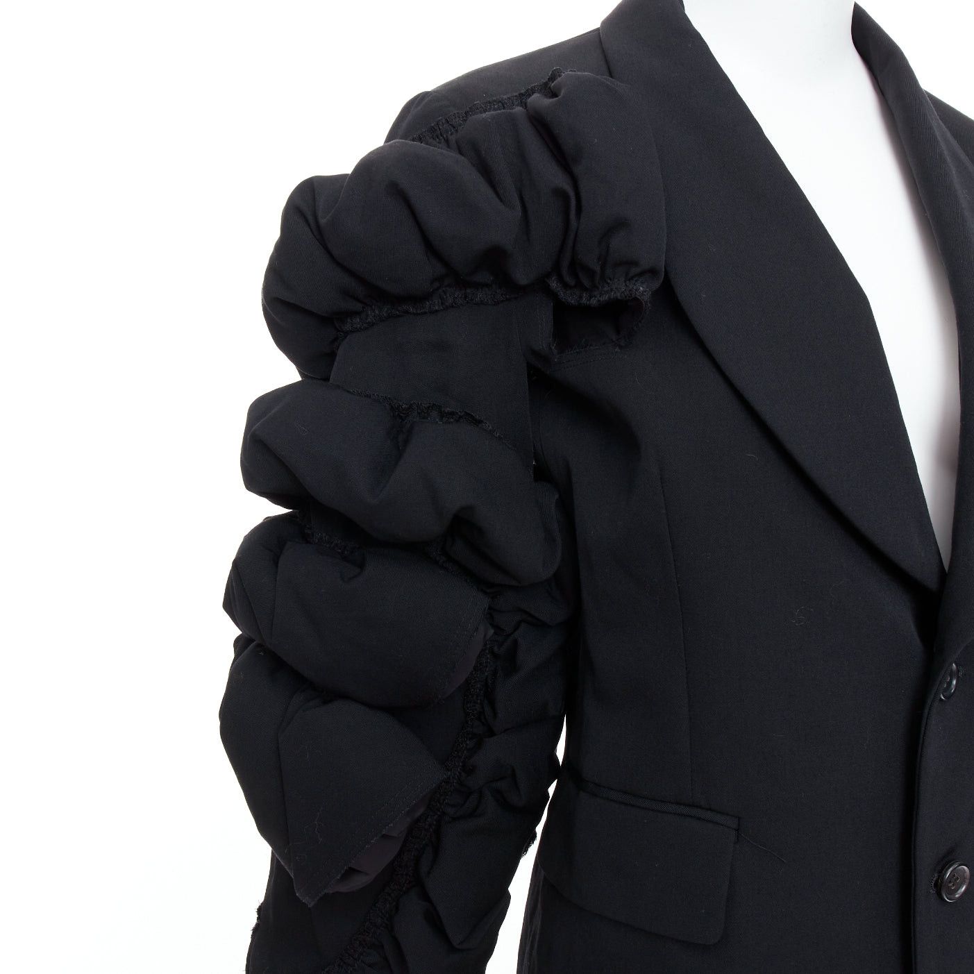 Comme des Garcons COMME DES GARCONS 2013 black wool tiered puff sleeve blazer jacket S Size S / US 4 / IT 40 - 8 Thumbnail