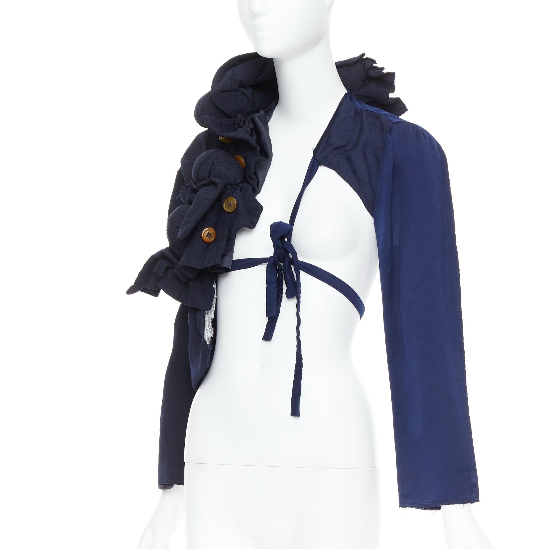 Comme des Garcons rare COMME DES GARCONS 2011 Runway twist knot deconstructed half tie jacket S Size S / US 4 / IT 40 - 6 Thumbnail