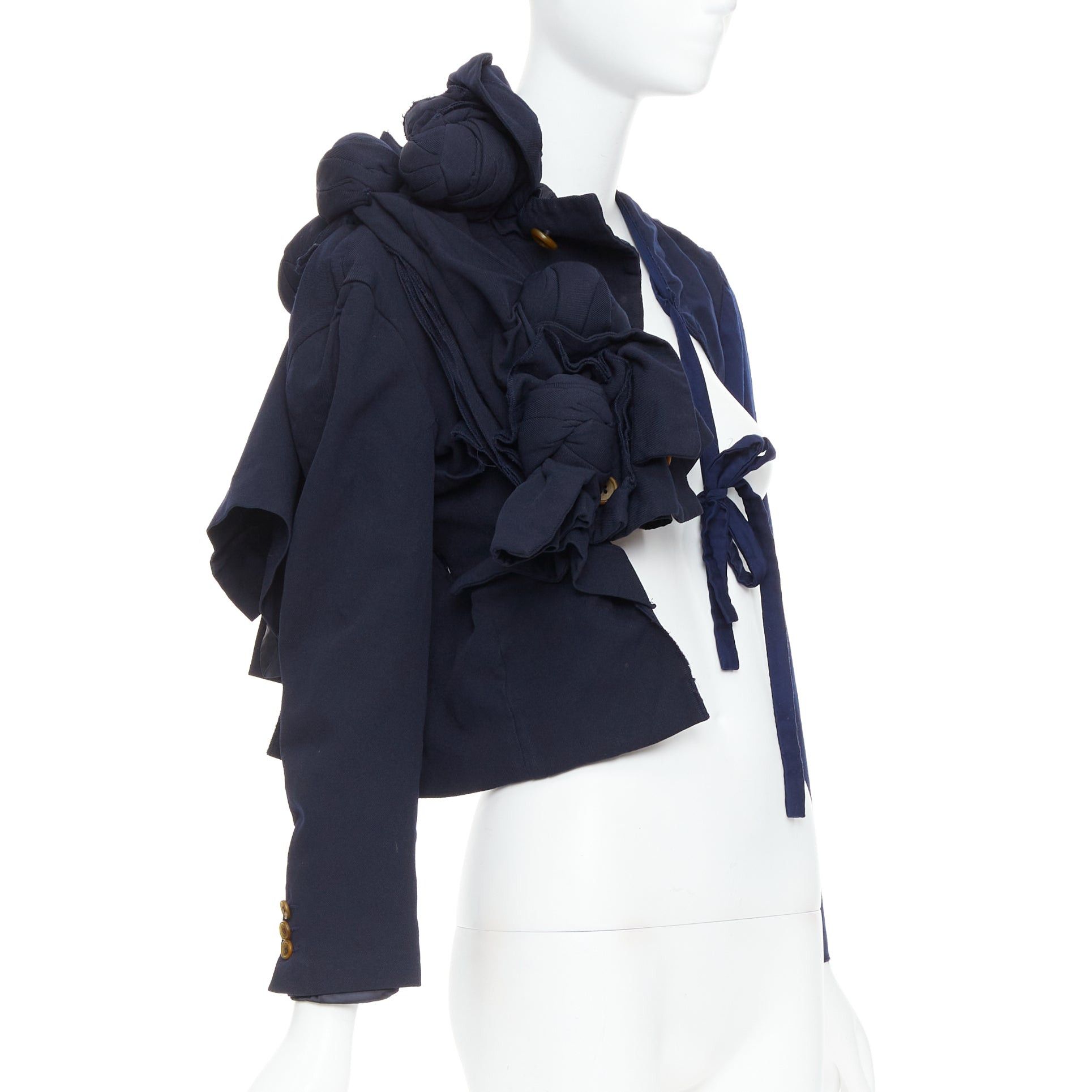 Comme des Garcons rare COMME DES GARCONS 2011 Runway twist knot deconstructed half tie jacket S Size S / US 4 / IT 40 - 2 Thumbnail