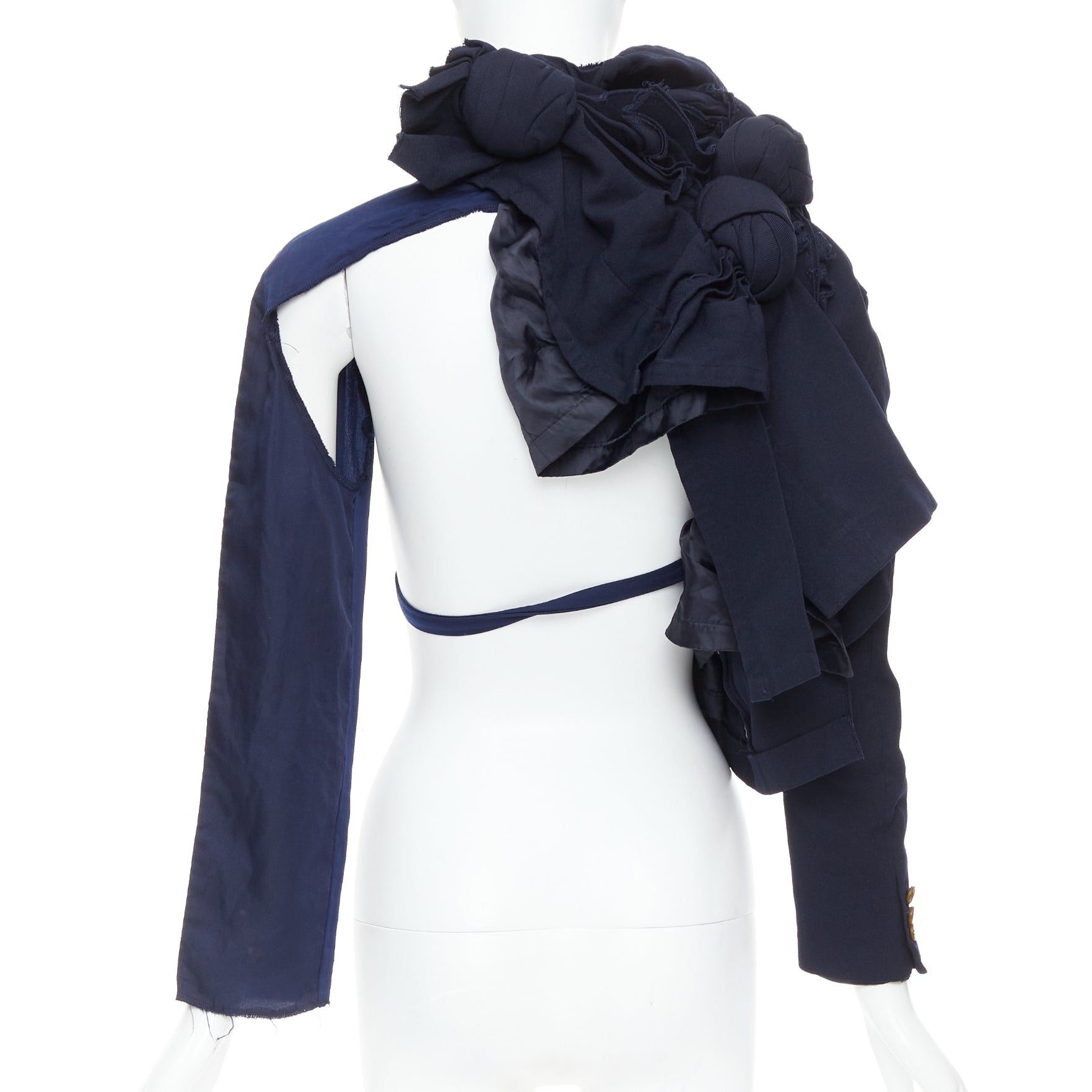 Comme des Garcons rare COMME DES GARCONS 2011 Runway twist knot deconstructed half tie jacket S Size S / US 4 / IT 40 - 4 Thumbnail