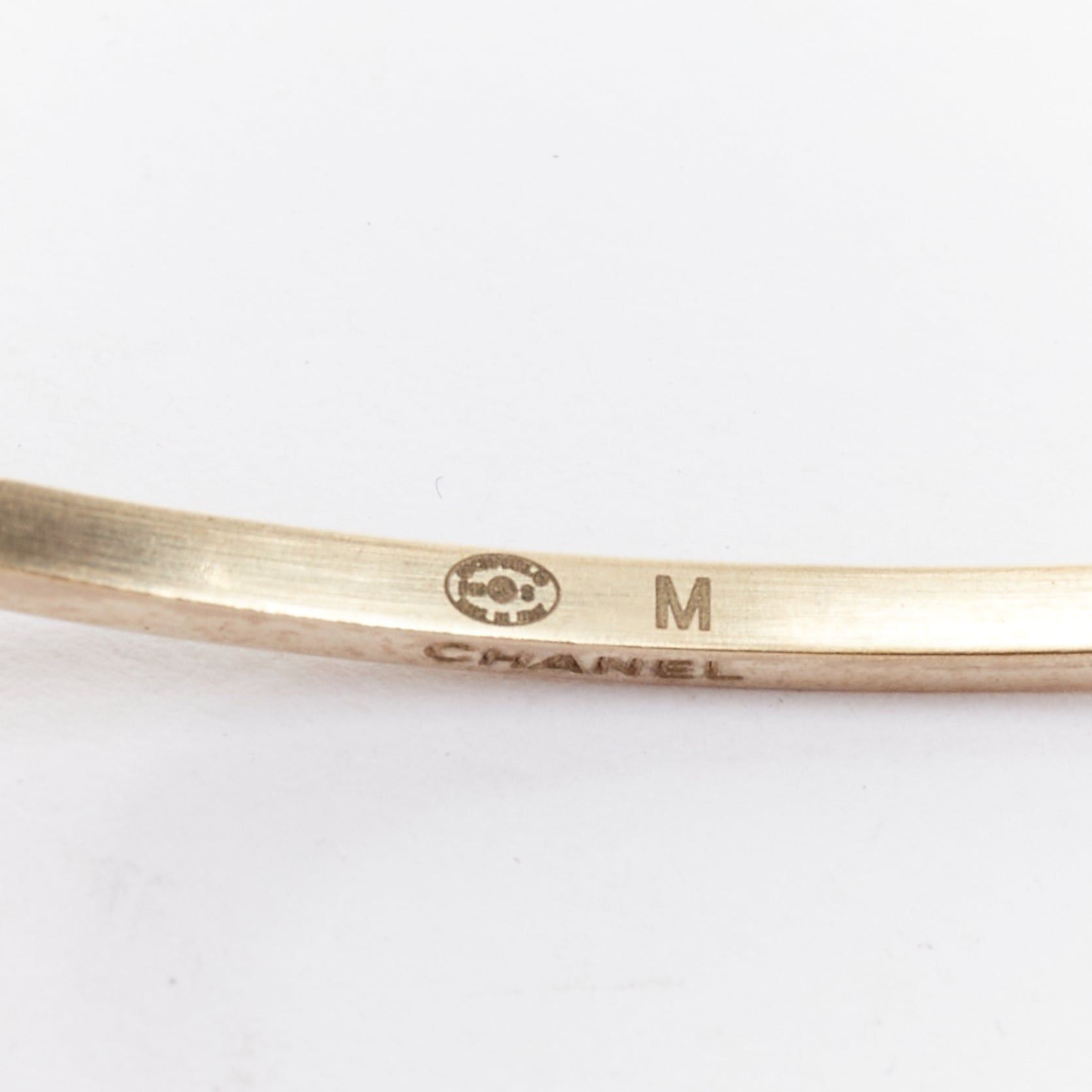 Chanel CHANEL 14S Runway Orbital large XL pearl CC logo gold metal bangle M Size ONE SIZE - 6 Thumbnail