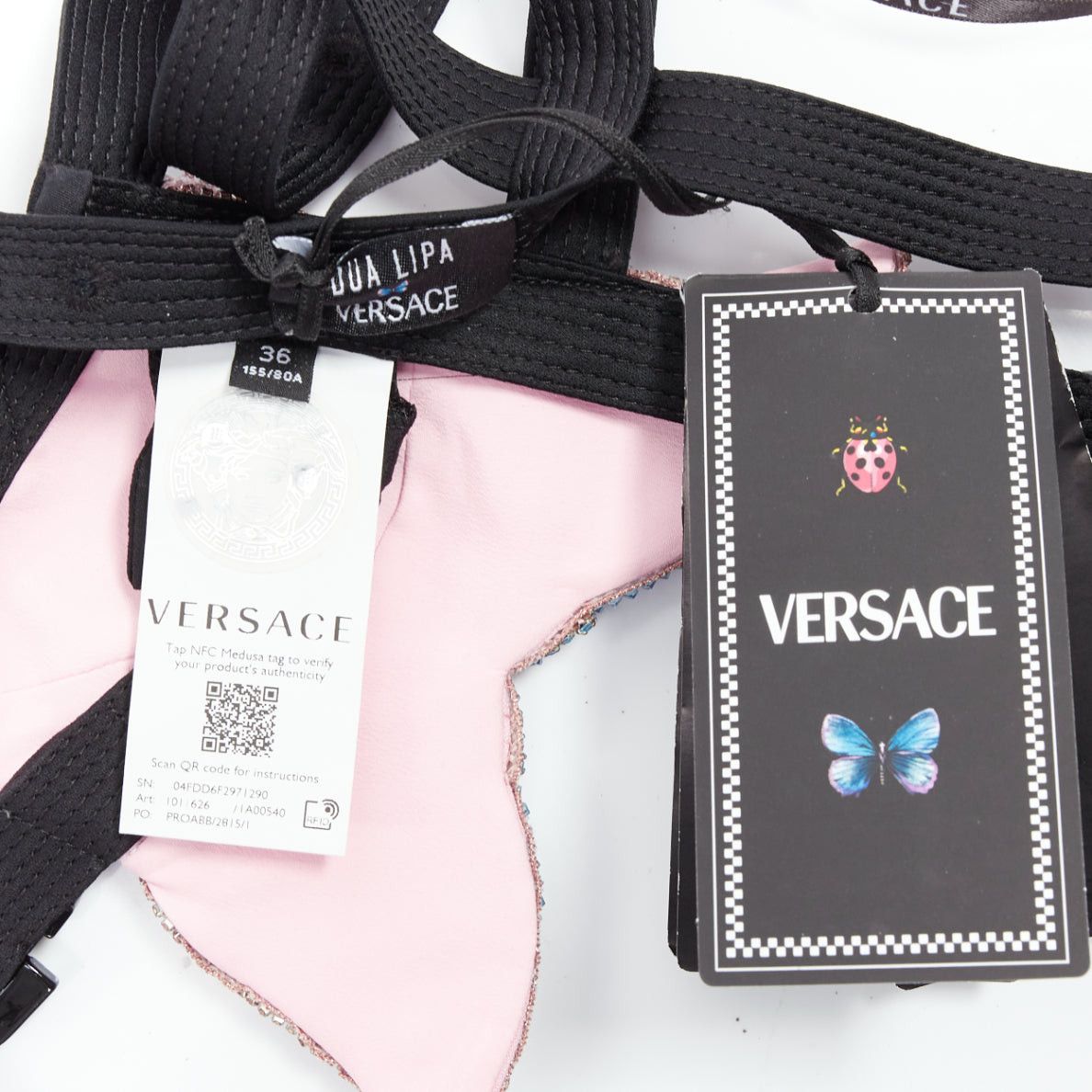 Versace rare VERSACE Dua Lipa 2023 La Vacanza Runway crystal butterfly bondage bra IT36 XXS Size XS / US 0-2 / IT 36-38 - 8 Thumbnail