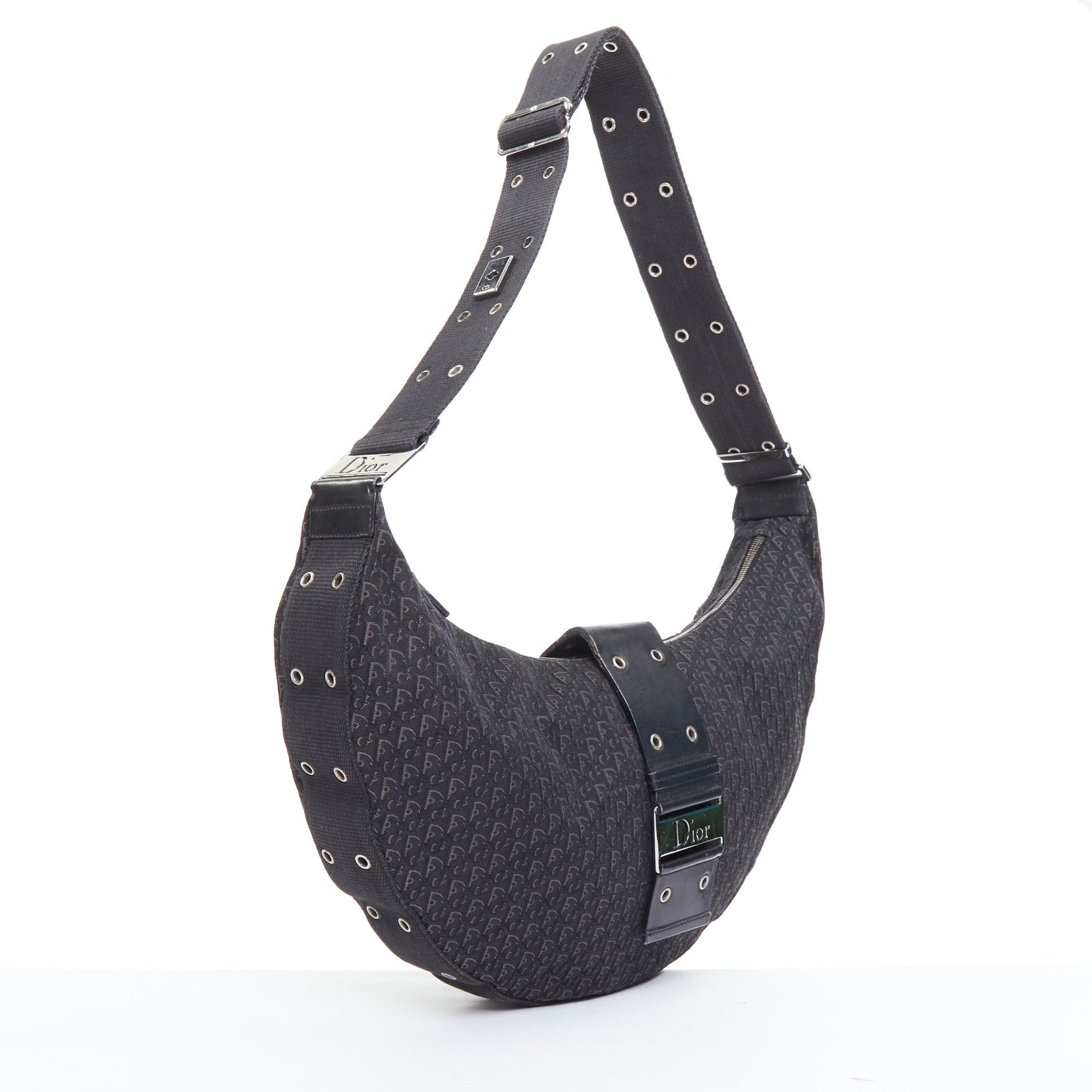 Dior CHRISTIAN DIOR John Galliano Street Chic Hobo black Diorissimo crossbody bag Size ONE SIZE - 3 Thumbnail