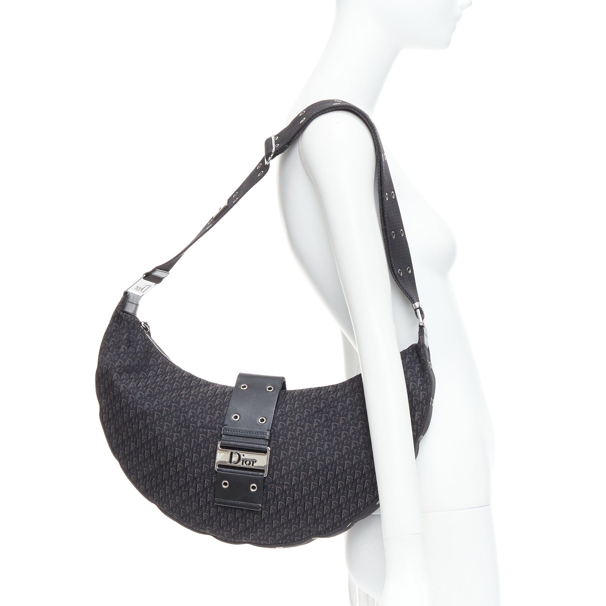 Dior CHRISTIAN DIOR John Galliano Street Chic Hobo black Diorissimo crossbody bag Size ONE SIZE - 2 Thumbnail