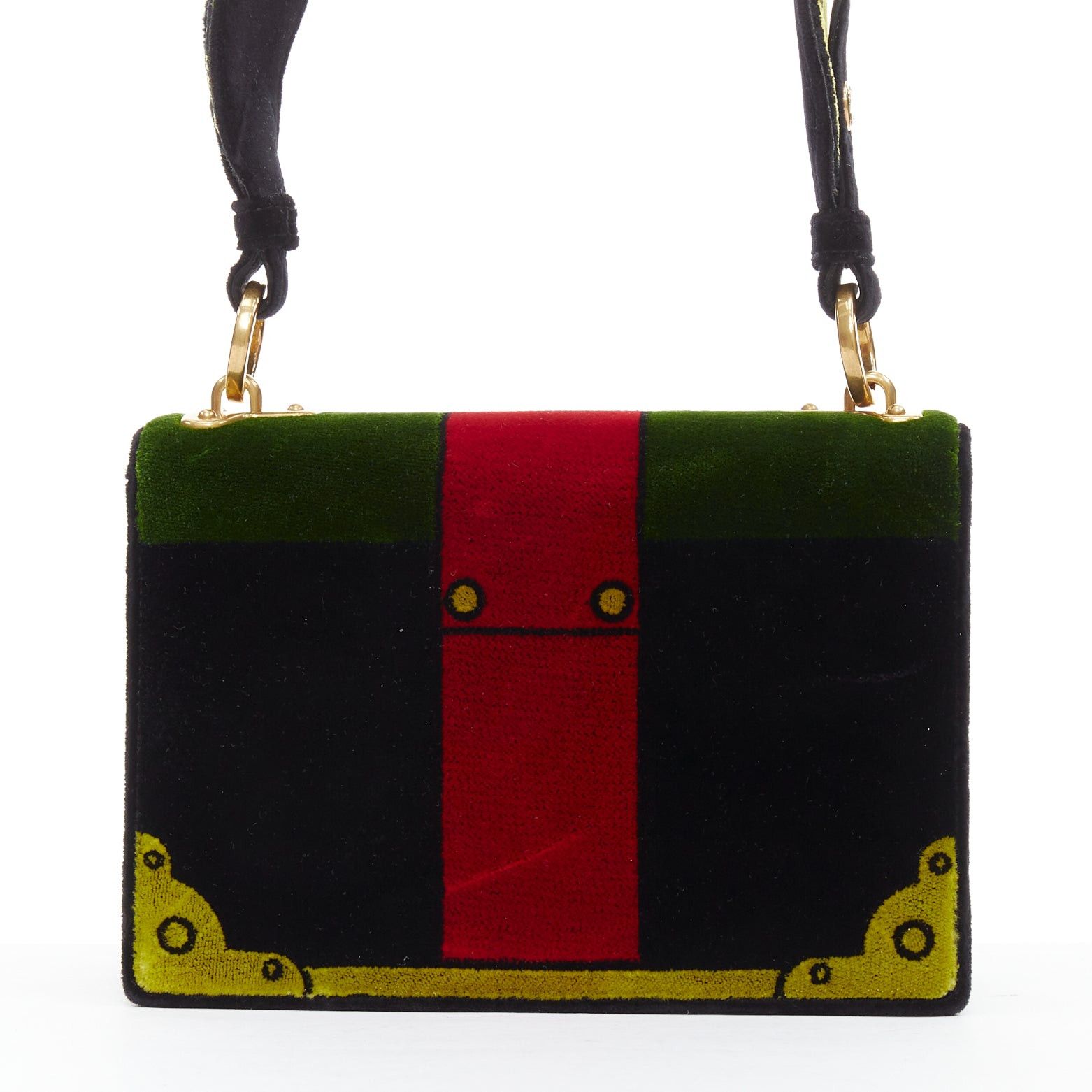 Prada PRADA Cahier velvet tromp loeil print crossbody box bag Size ONE SIZE - 5 Thumbnail