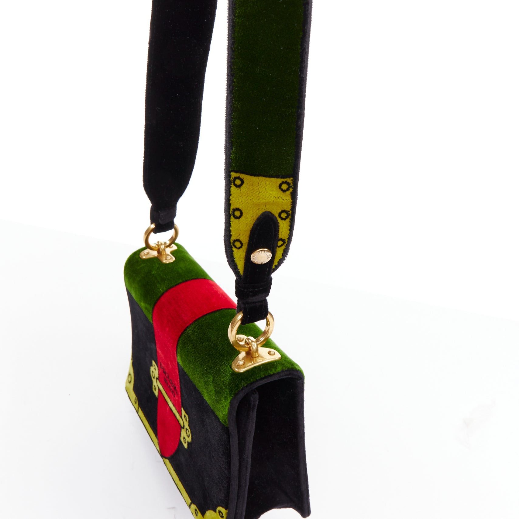 Prada PRADA Cahier velvet tromp loeil print crossbody box bag Size ONE SIZE - 8 Thumbnail