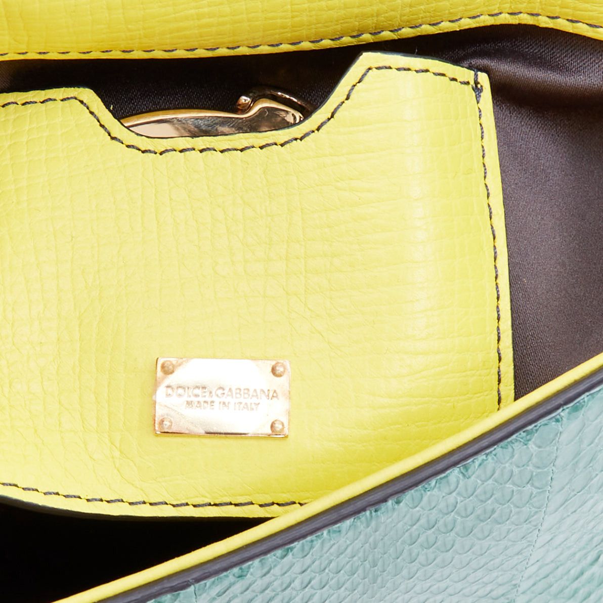 Dolce & Gabbana DOLCE GABBANA Miss Sicily colorblock scaled leather satchel crossbody bag Size ONE SIZE - 10 Thumbnail