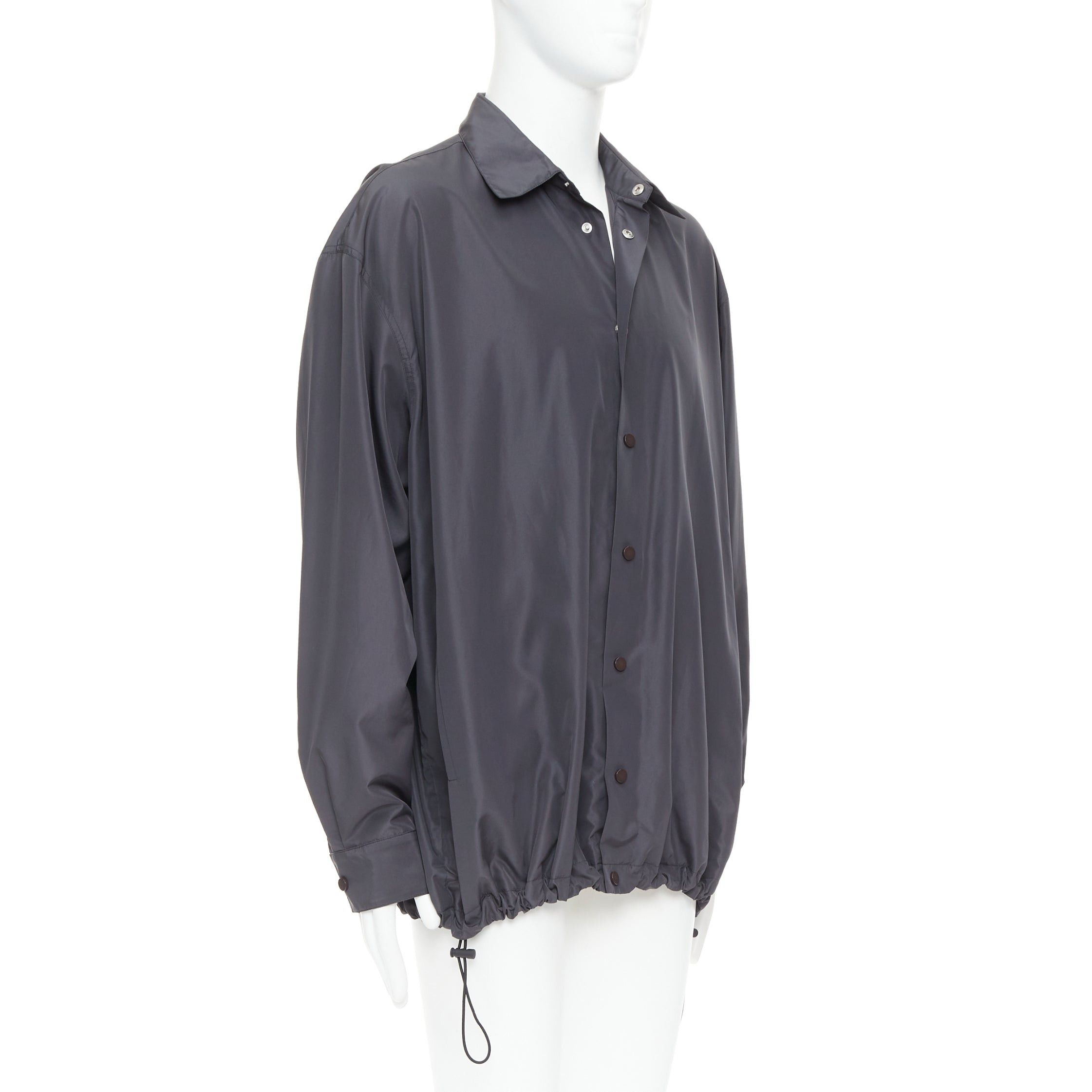 Bottega Veneta BOTTEGA VENETA 2020 dark grey nylon button anorak shell jacket IT50 L Size US L / EU 52-54 / 3 - 4 Thumbnail