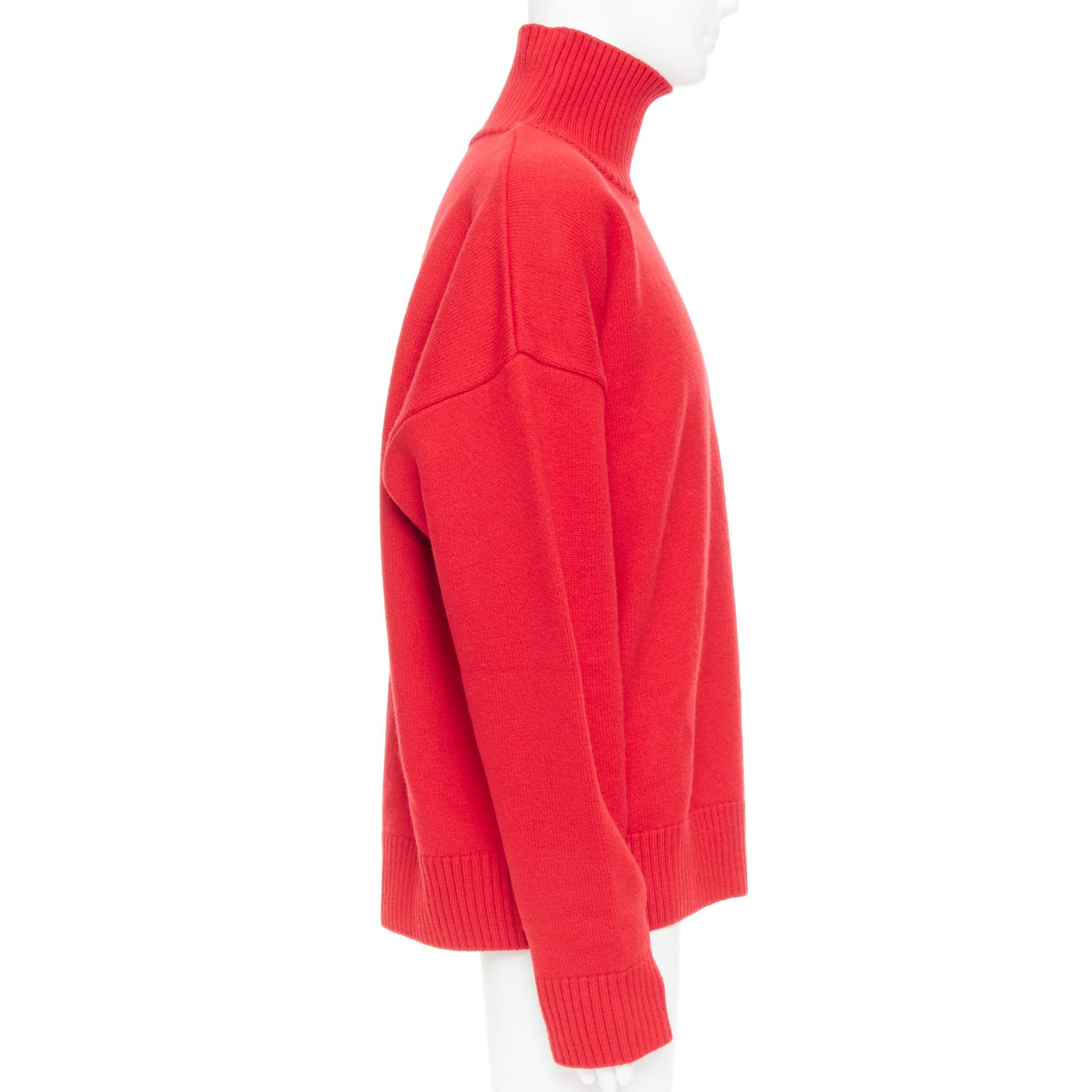 AMI AMI de Coeur red virgin wool black heart logo turtleneck sweater L Size US L / EU 52-54 / 3 - 4 Thumbnail