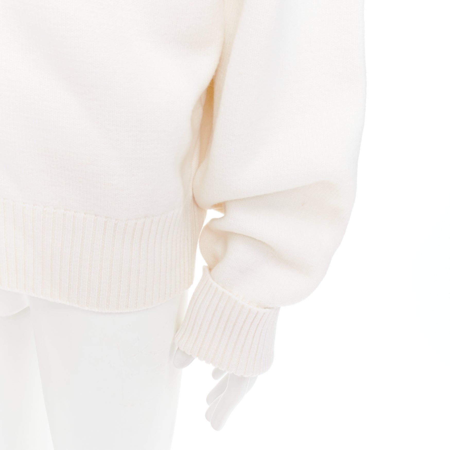AMI AMI De Coeur cream virgin wool heart logo buttoned cardigan XL Size US XL / EU 56 / 4 - 8 Thumbnail