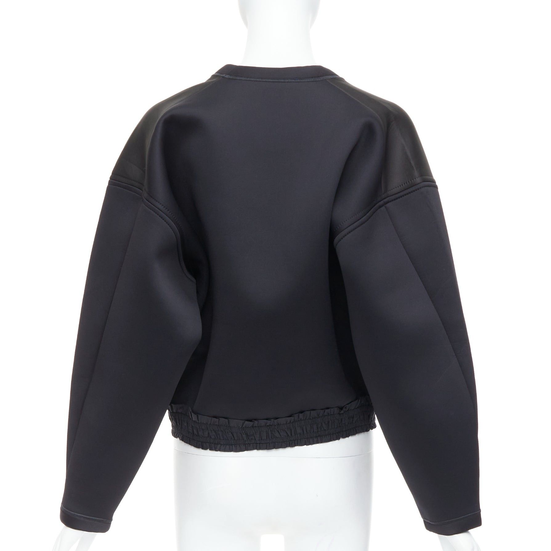 Balenciaga BALENCIAGA 2012 Runway Egyptofunk black sci-fi print ruffle cropped boxy scuba top FR38 M Size M / US 6-8 / IT 42-44 - 5 Thumbnail