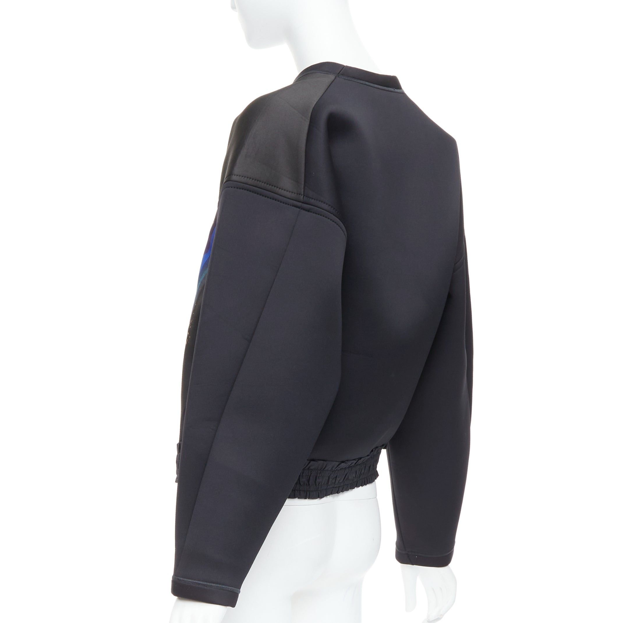 Balenciaga BALENCIAGA 2012 Runway Egyptofunk black sci-fi print ruffle cropped boxy scuba top FR38 M Size M / US 6-8 / IT 42-44 - 6 Thumbnail