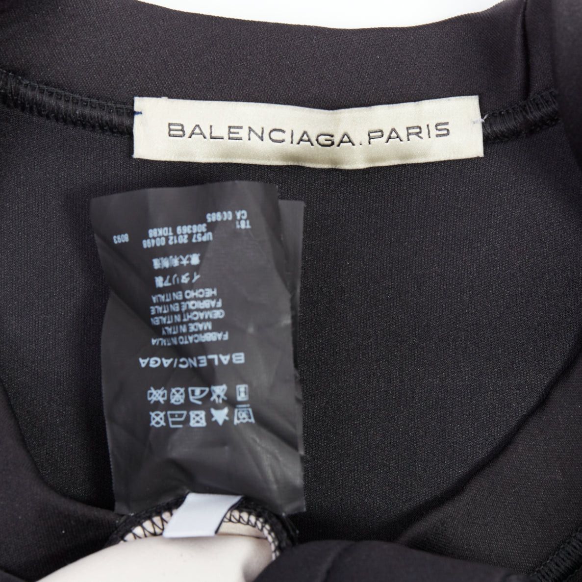 Balenciaga BALENCIAGA 2012 Runway Egyptofunk black sci-fi print ruffle cropped boxy scuba top FR38 M Size M / US 6-8 / IT 42-44 - 8 Thumbnail