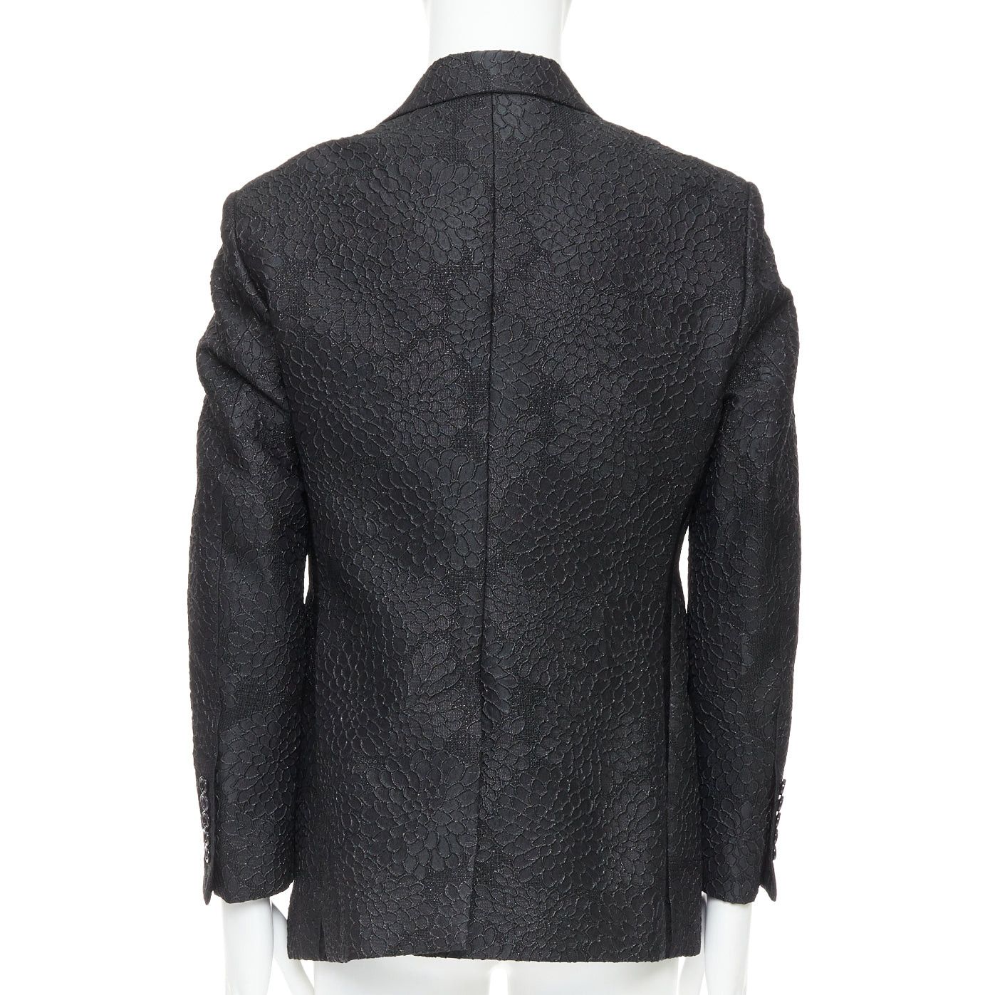 Tom Ford TOM FORD Cooper black floral 3D brocade peak lapel tuxedo blazer IT52 XL Size 52R - 5 Thumbnail