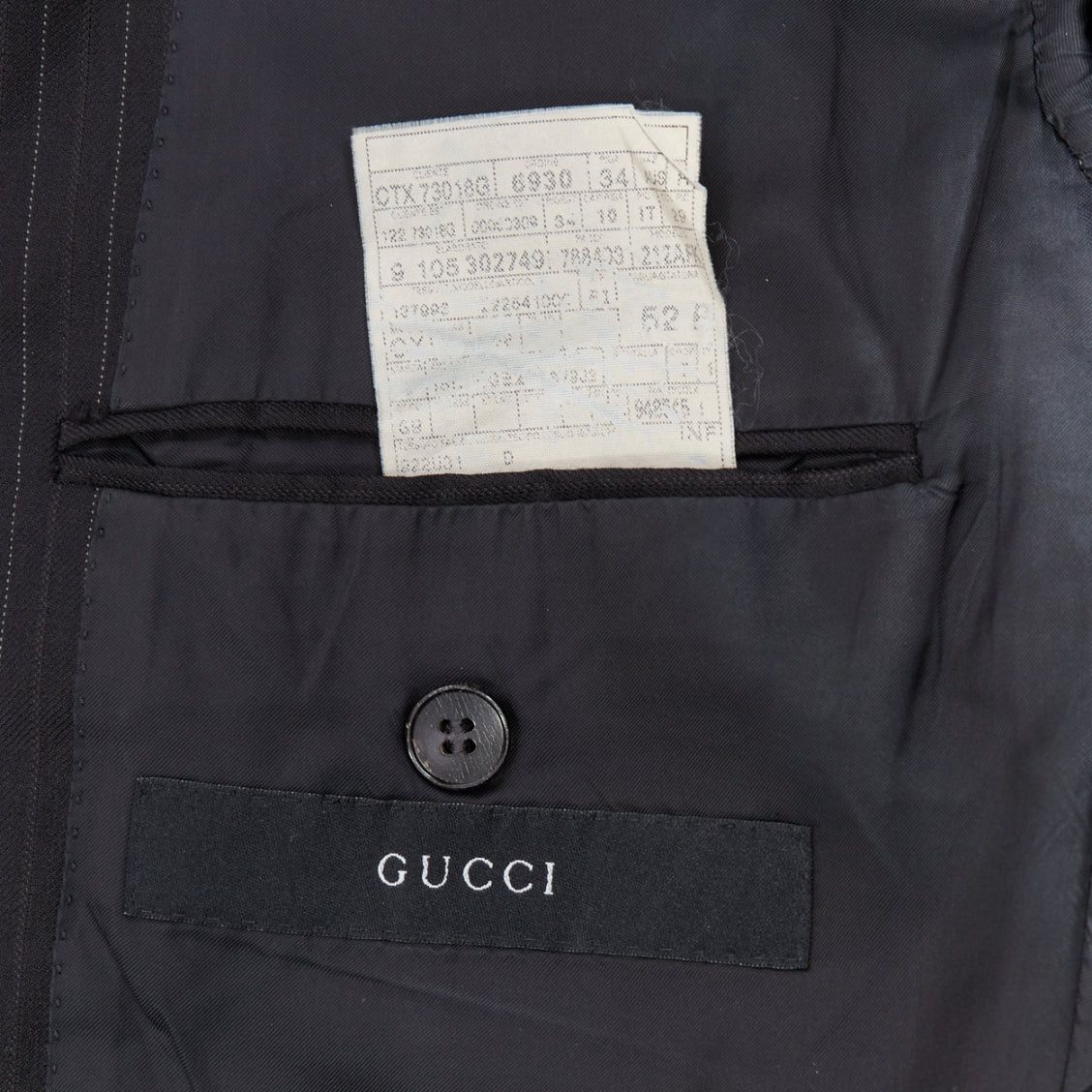 Gucci GUCCI Vintage charcoal grey 100% wool pinstripe double vent blazer IT52 XL Size 52R - 8 Thumbnail