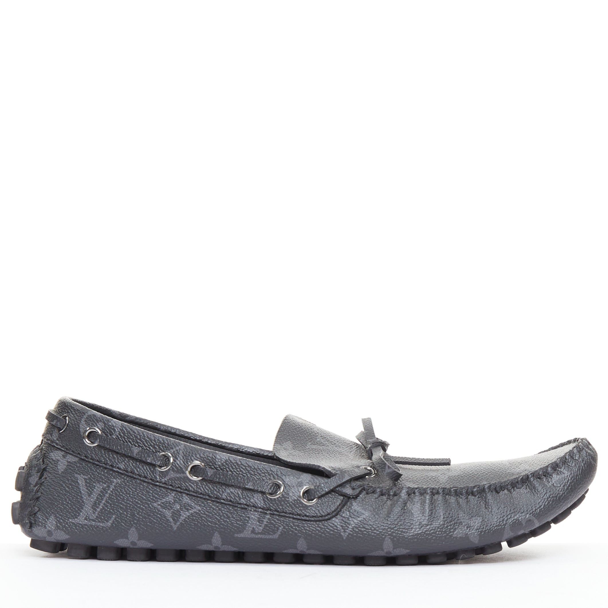 Louis Vuitton LOUIS VUITTON Arizona Eclipse grey canvas monogram mocassin EU42.5 Size US 9.5 / EU 42-43 - 2 Thumbnail