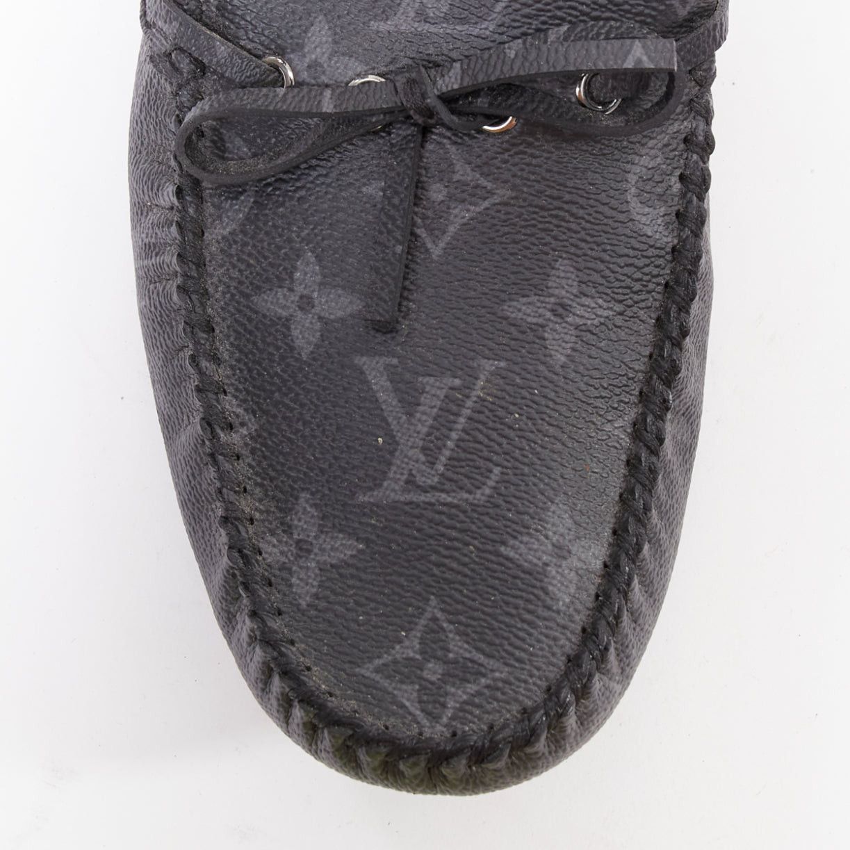 Louis Vuitton LOUIS VUITTON Arizona Eclipse grey canvas monogram mocassin EU42.5 Size US 9.5 / EU 42-43 - 6 Thumbnail