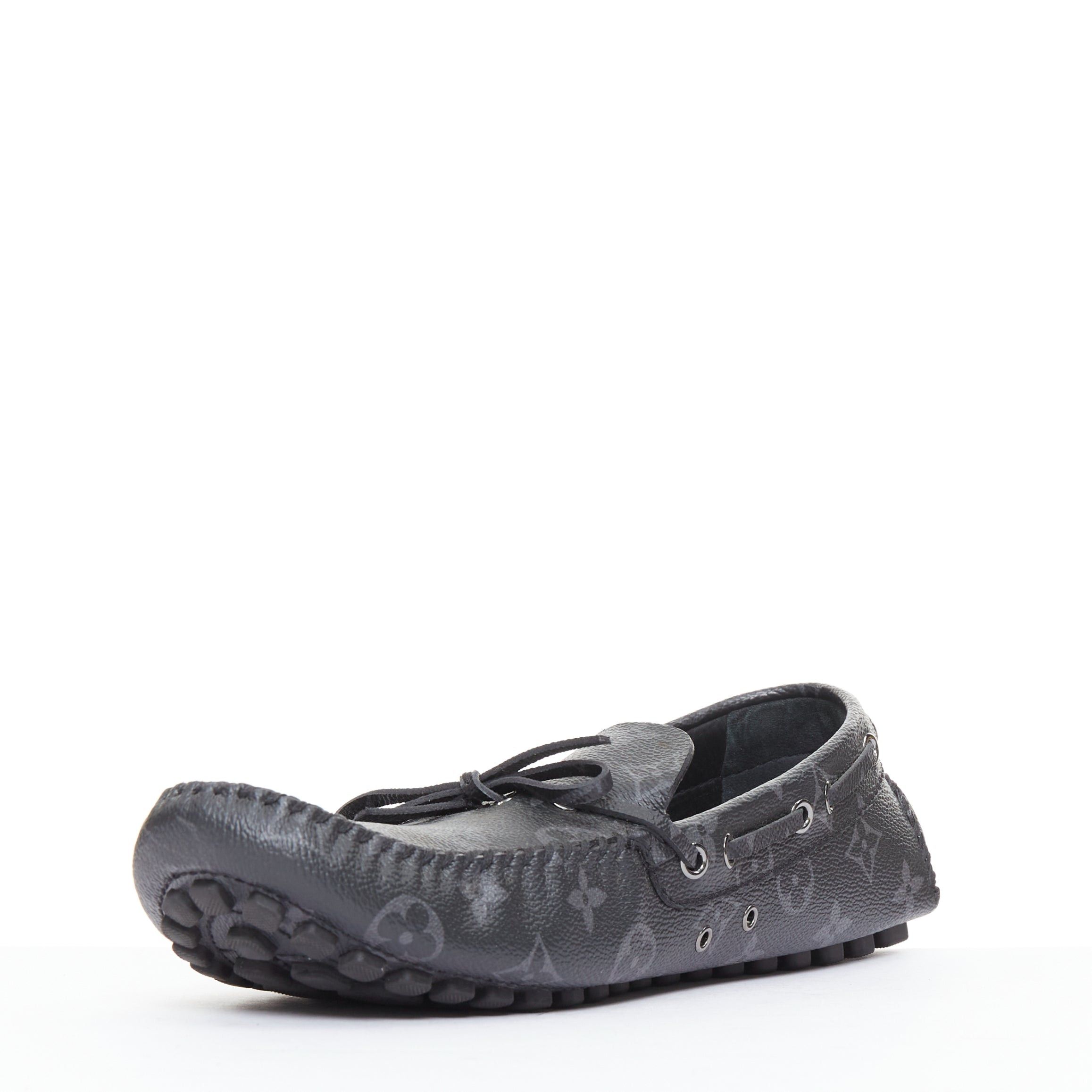 Louis Vuitton LOUIS VUITTON Arizona Eclipse grey canvas monogram mocassin EU42.5 Size US 9.5 / EU 42-43 - 4 Thumbnail
