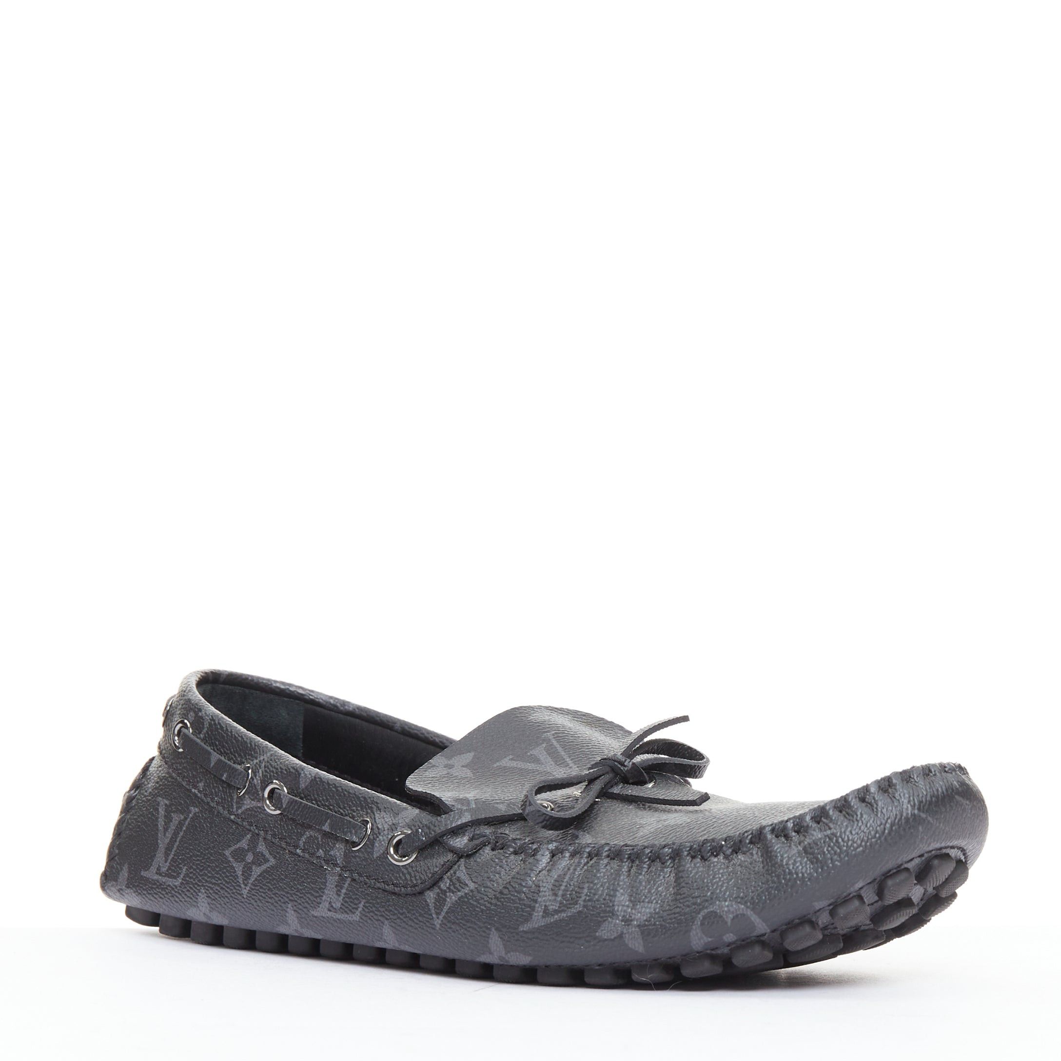 Louis Vuitton LOUIS VUITTON Arizona Eclipse grey canvas monogram mocassin EU42.5 Size US 9.5 / EU 42-43 - 3 Thumbnail