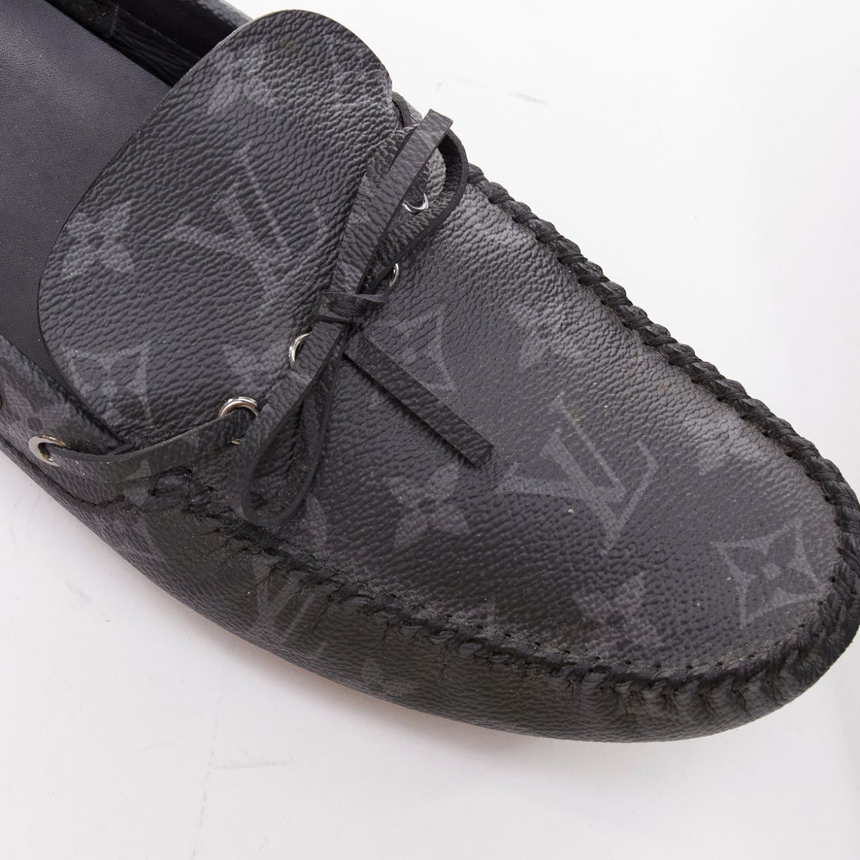 Louis Vuitton LOUIS VUITTON Arizona Eclipse grey canvas monogram mocassin EU42.5 Size US 9.5 / EU 42-43 - 7 Thumbnail