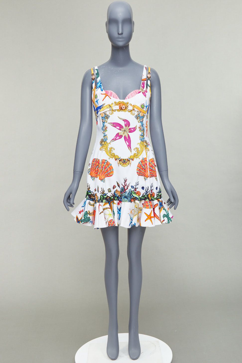 Versace VERSACE 2021 Runway Tresor De La Mer white starfish corset flounce dress IT40 L Size S / US 4 / IT 40 - 9 Thumbnail