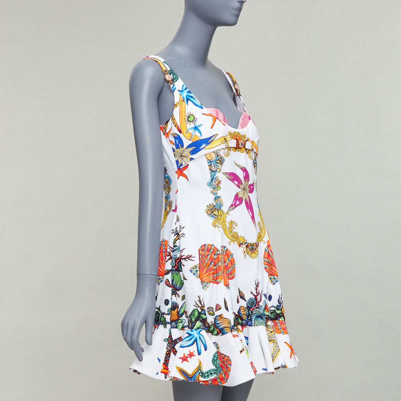 Versace VERSACE 2021 Runway Tresor De La Mer white starfish corset flounce dress IT40 L Size S / US 4 / IT 40 - 3 Thumbnail