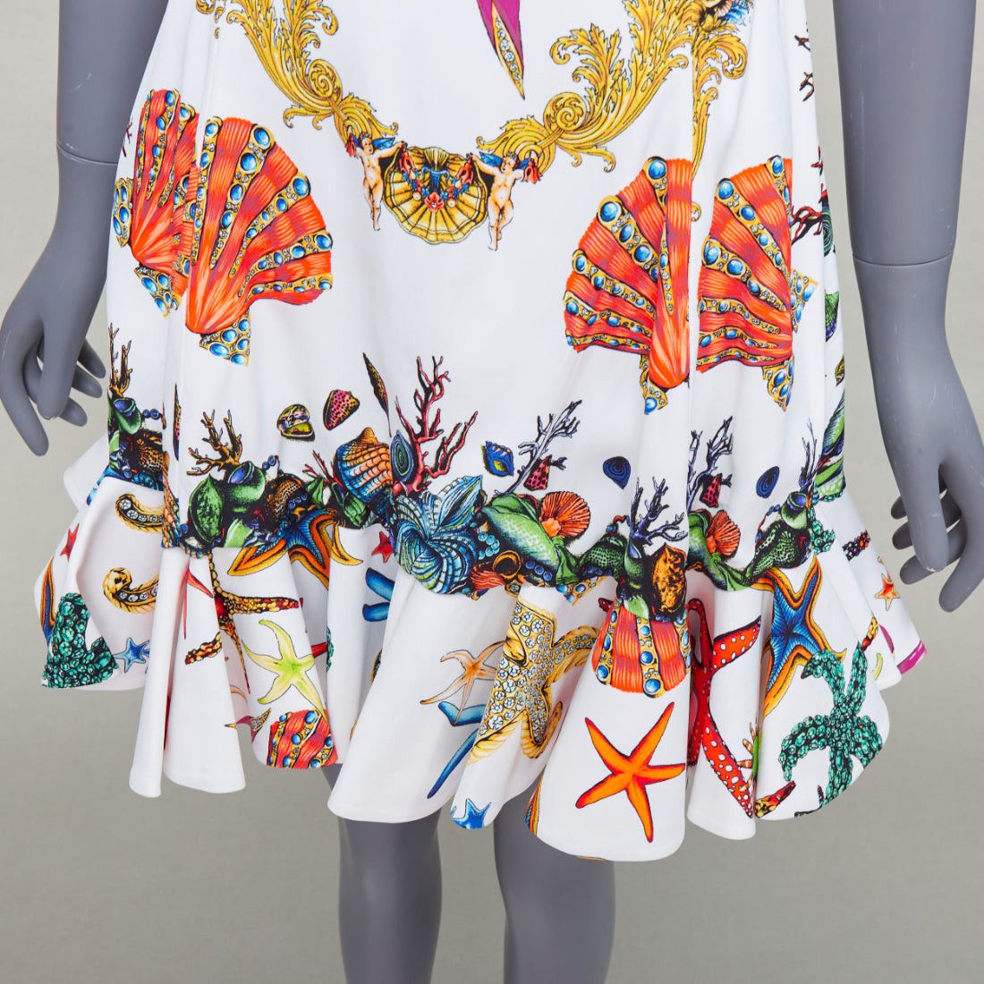 Versace VERSACE 2021 Runway Tresor De La Mer white starfish corset flounce dress IT40 L Size S / US 4 / IT 40 - 7 Thumbnail