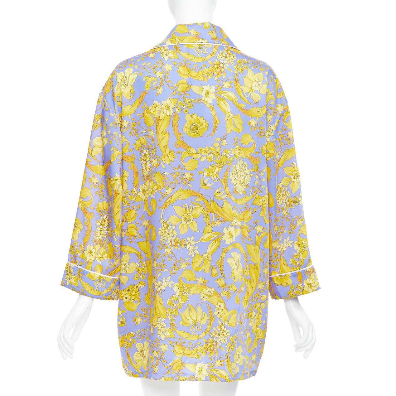 Versace VERSACE 100% silk Signature Barocco Baroque lilac purple gold print pajama shirt Sz.5 2XL Size XL / US 12-14 / IT 48-50 - 5 Thumbnail