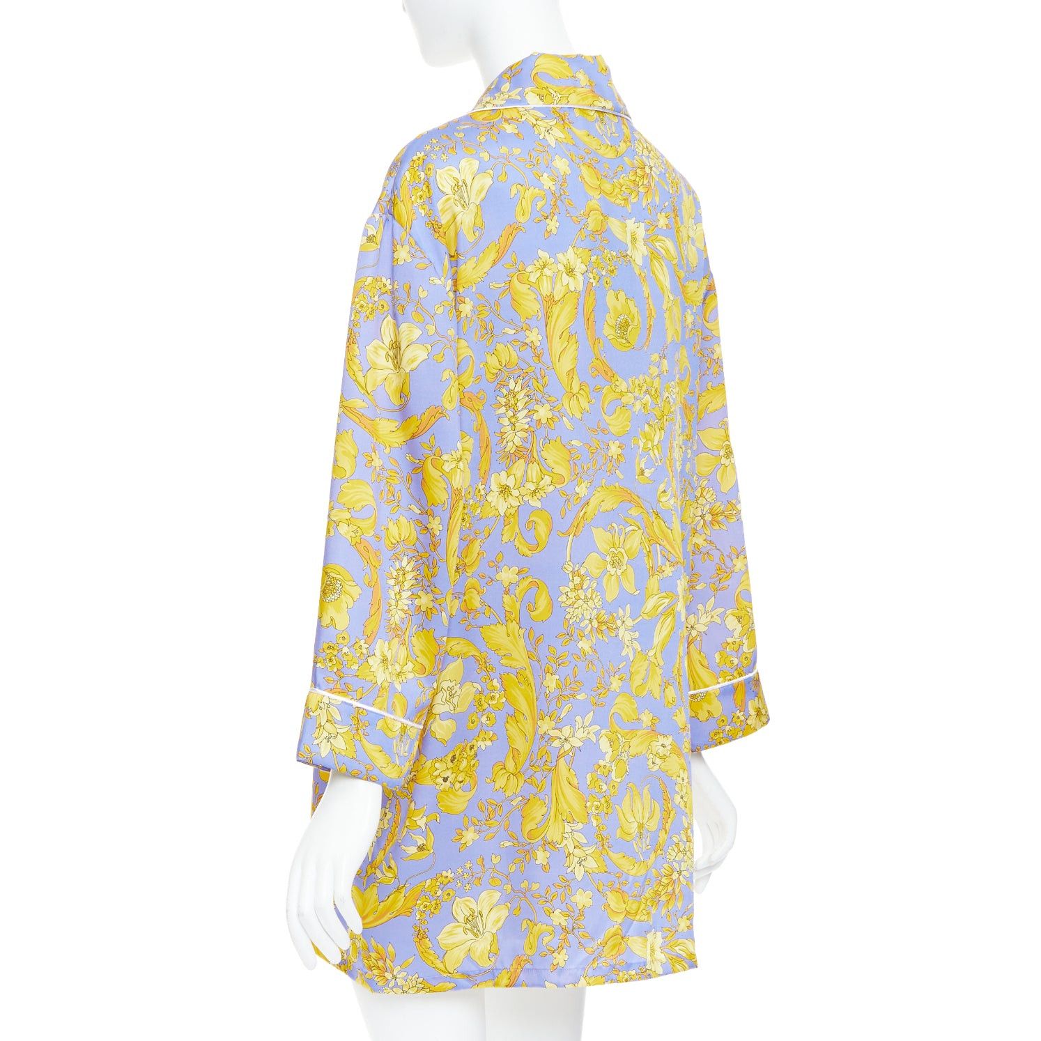 Versace VERSACE 100% silk Signature Barocco Baroque lilac purple gold print pajama shirt Sz.5 2XL Size XL / US 12-14 / IT 48-50 - 6 Thumbnail