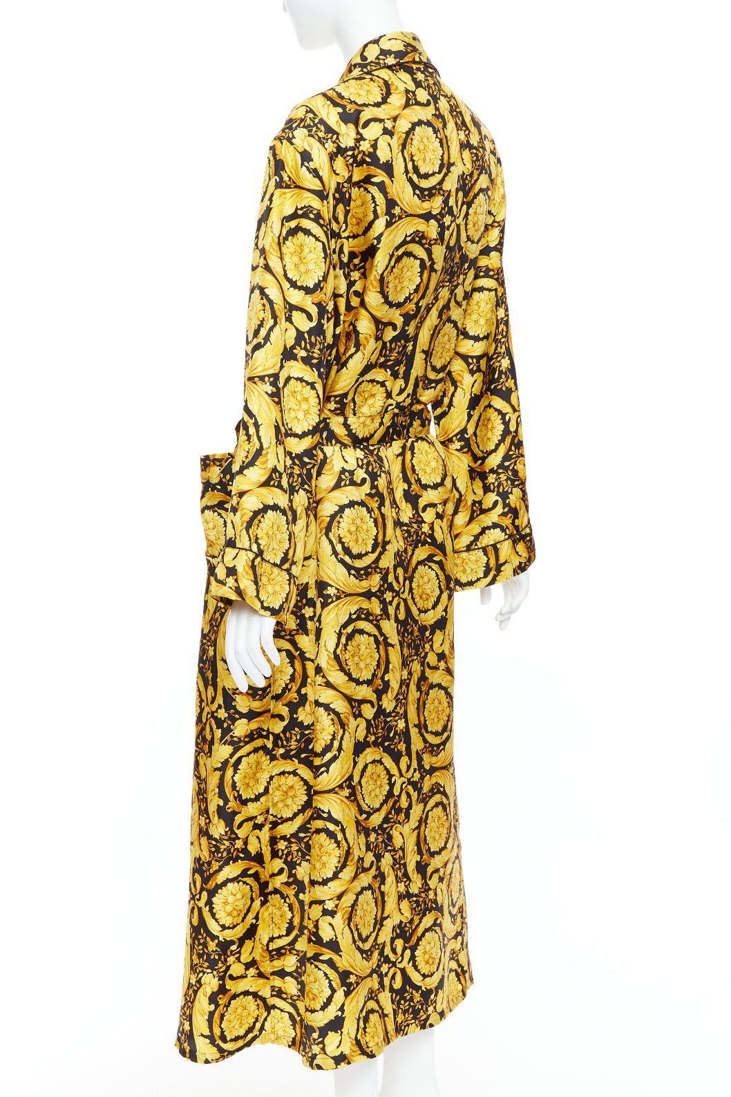 Versace VERSACE 100% silk Signature Barocco Baroque print gold black robe gown Sz3 L Size M / US 6-8 / IT 42-44 - 6 Thumbnail