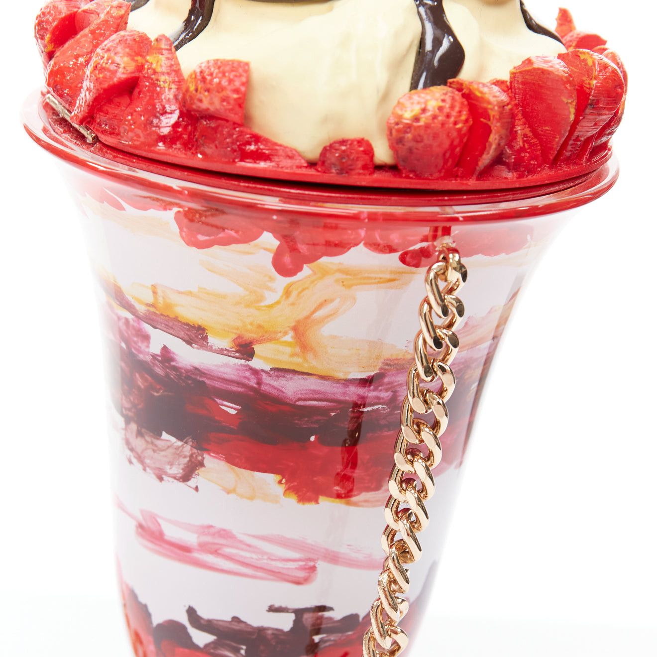 Moschino rare MOSCHINO 2022 Ice Cream Sundae Runway pink chocolate chain crossbody bag Size ONE SIZE - 8 Thumbnail