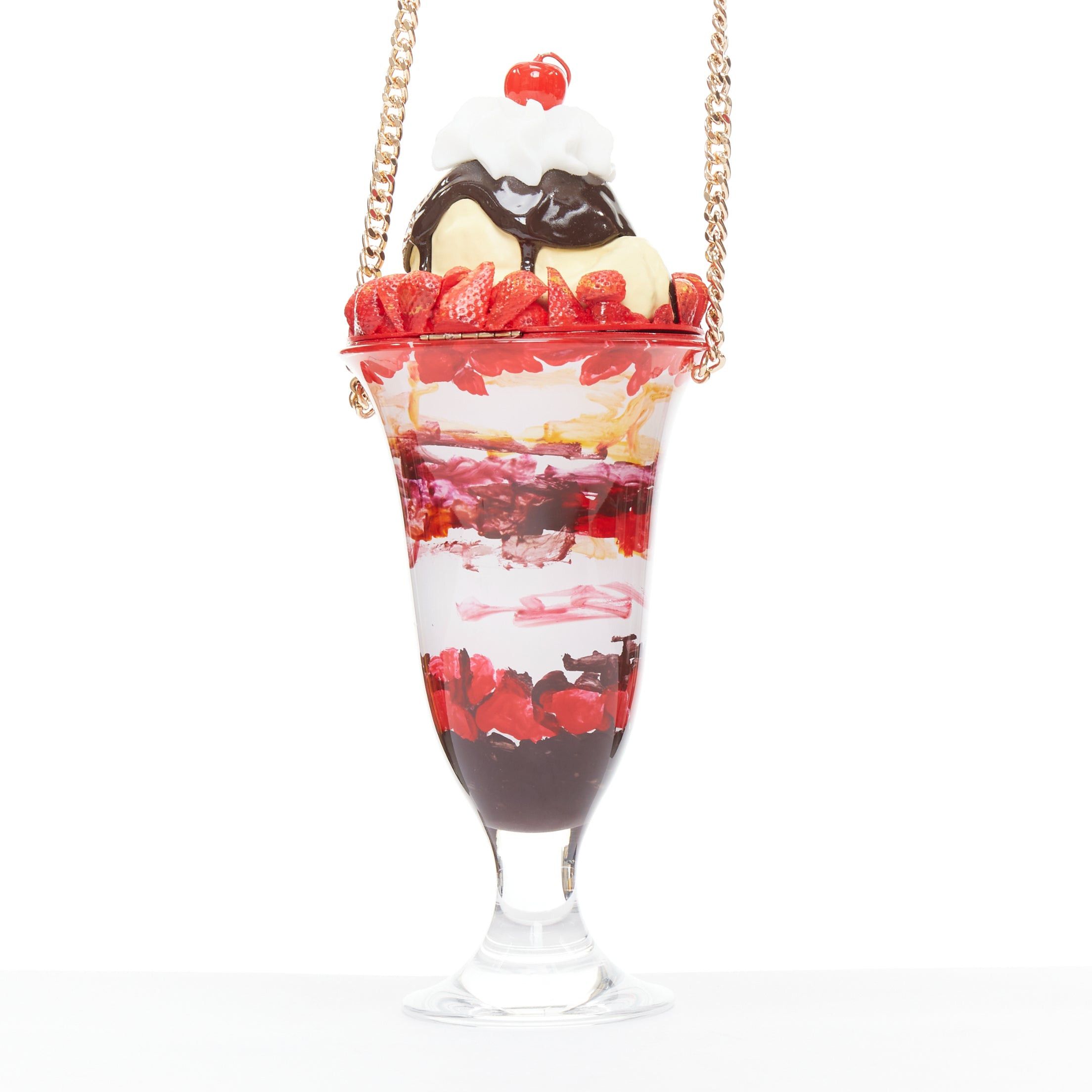 Moschino rare MOSCHINO 2022 Ice Cream Sundae Runway pink chocolate chain crossbody bag Size ONE SIZE - 5 Thumbnail