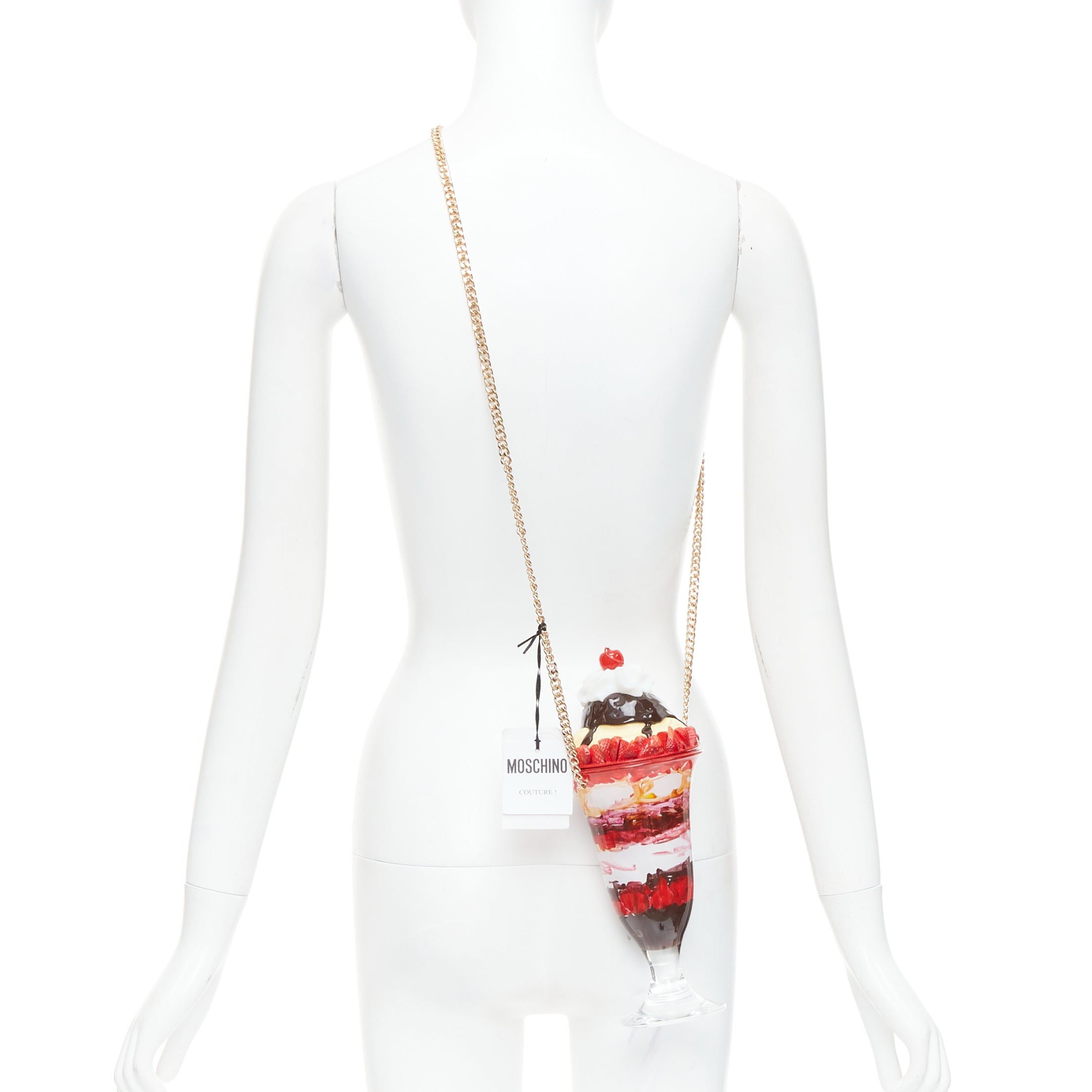 Moschino rare MOSCHINO 2022 Ice Cream Sundae Runway pink chocolate chain crossbody bag Size ONE SIZE - 2 Thumbnail
