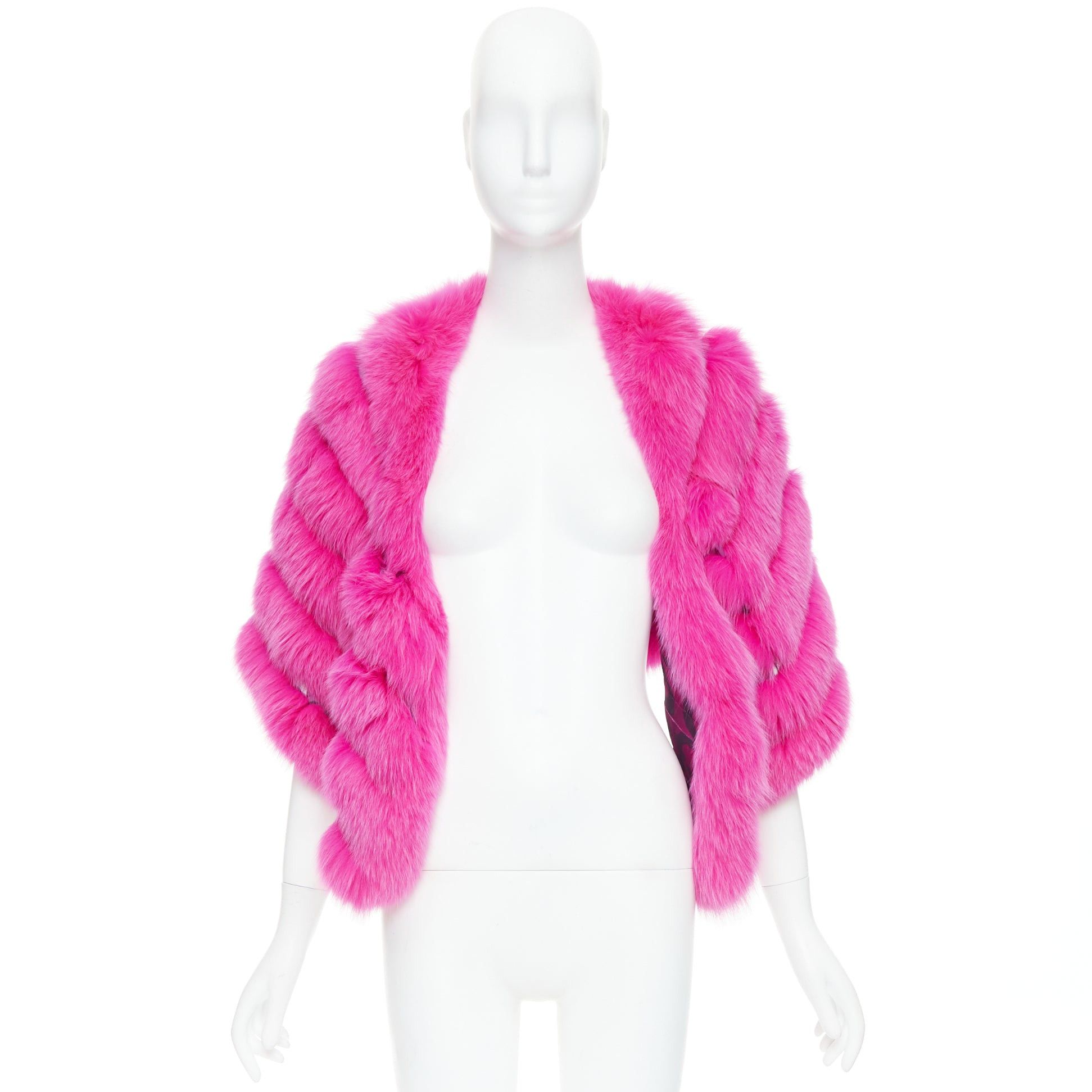Dior rare CHRISTIAN DIOR John Galliano 2005 Vintage pink fur leopard silk panels shawl Size ONE SIZE - 10 Thumbnail