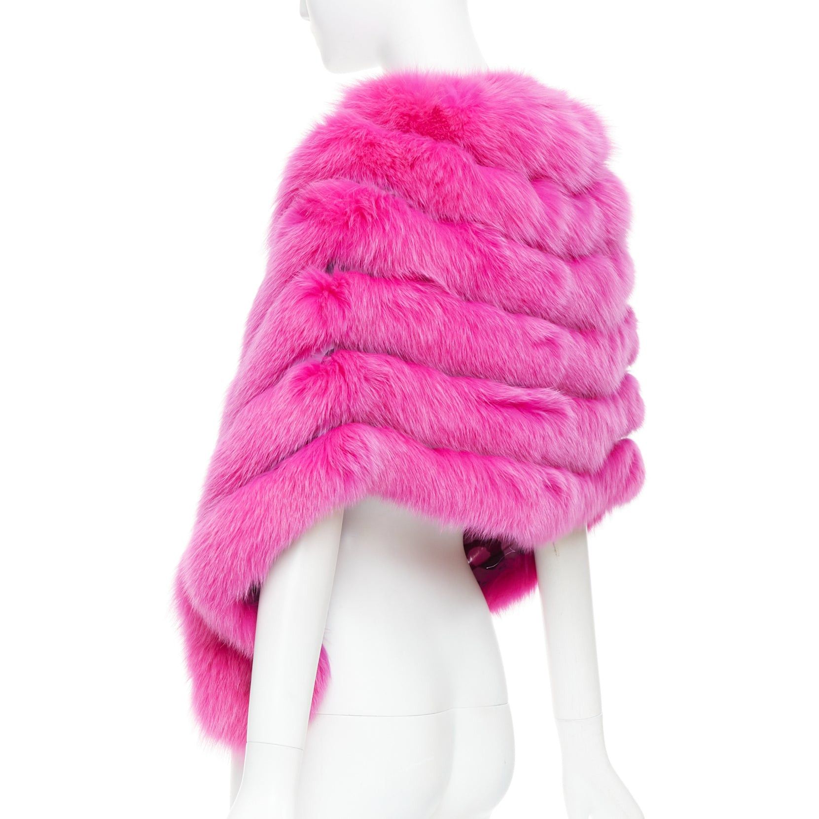 Dior rare CHRISTIAN DIOR John Galliano 2005 Vintage pink fur leopard silk panels shawl Size ONE SIZE - 6 Thumbnail