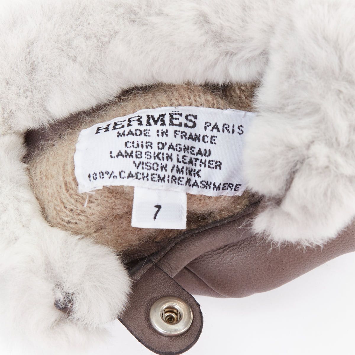 Hermes HERMES Princesse grey swift leather silver hardware H lock gloves Sz7 Size ONE SIZE - 5 Thumbnail