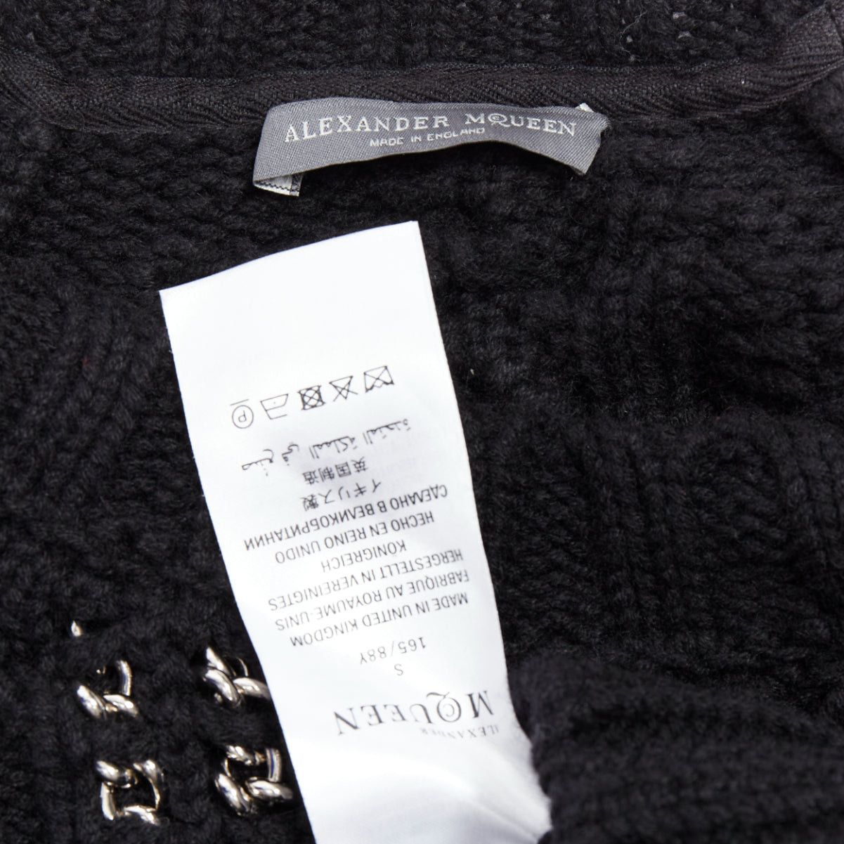 Alexander McQueen ALEXANDER MCQUEEN 2018 100% cashmere silver chain cold shoulder sweater S Size S / US 4 / IT 40 - 8 Thumbnail