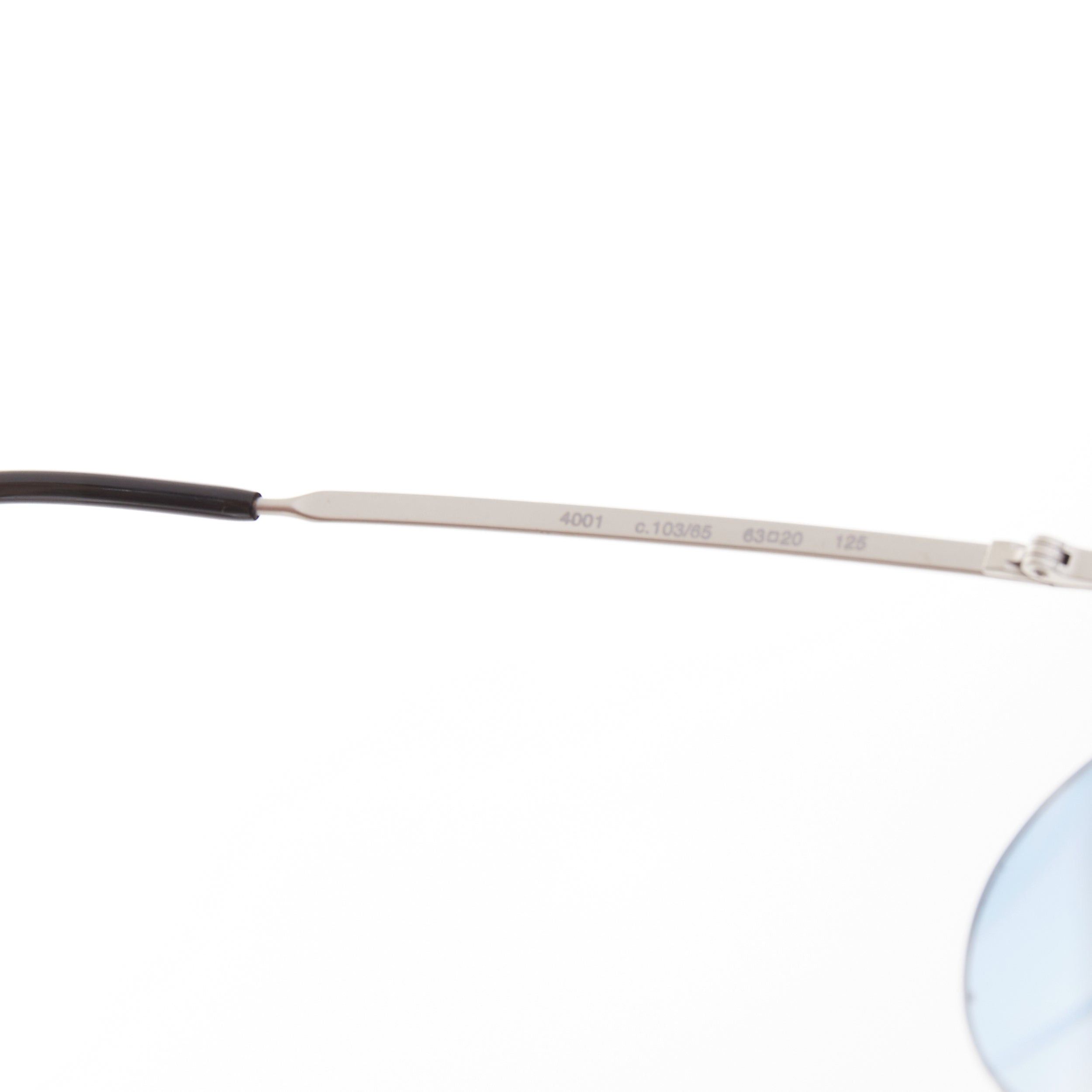 Chanel CHANEL Vintage 2000 Runway silver blue metal futuristic rimless sunglasses Size ONE SIZE - 8 Thumbnail