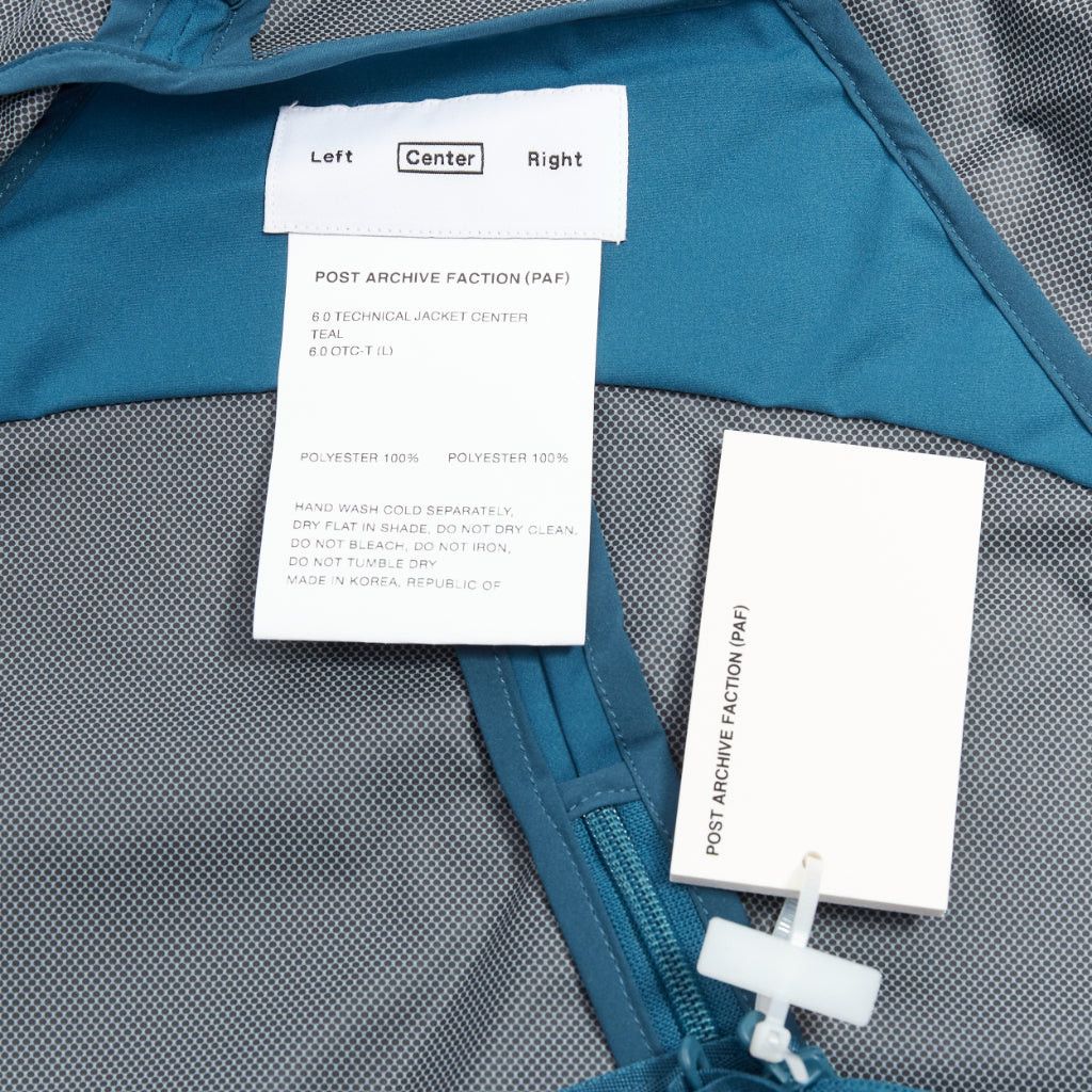 POST ARCHIVE FACTION (PAF) POST ARCHIVE FACTION 6.0 Technical Center teal blue side zip jacket XL Size US XL / EU 56 / 4 - 8 Thumbnail