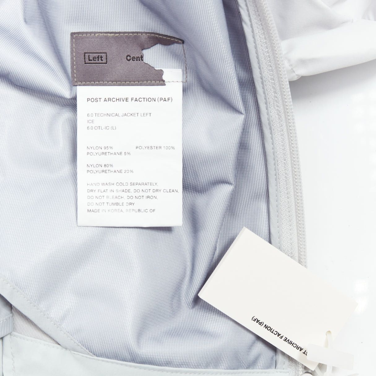 POST ARCHIVE FACTION (PAF) POST ARCHIVE FACTION 6.0 Technical Left Ice baby blue track jacket XL Size US XL / EU 56 / 4 - 9 Thumbnail