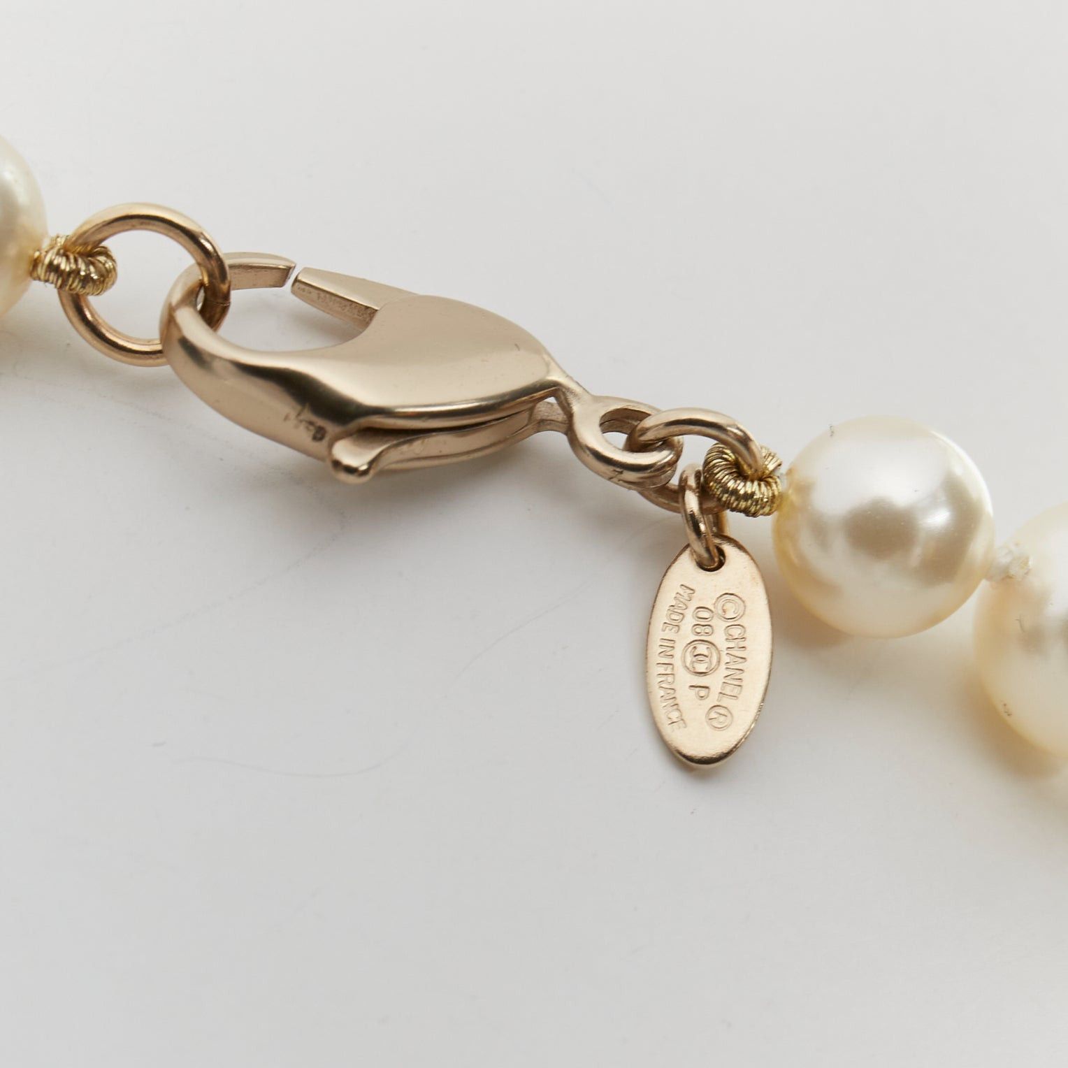Chanel CHANEL 08P black Camelia enamel station faux pearl CC long necklace Size ONE SIZE - 5 Thumbnail