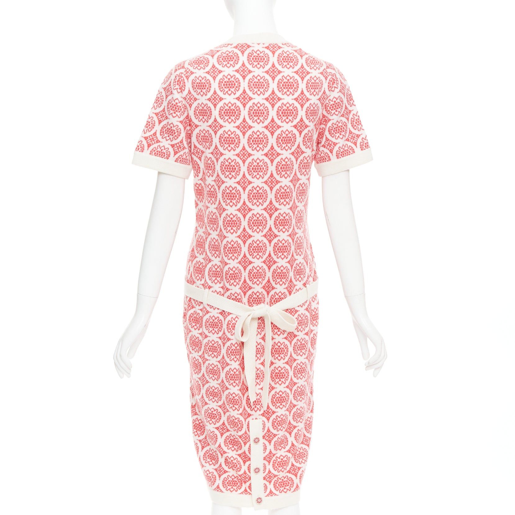 Chanel CHANEL 100% cashmere pink cream CC button pattern dress FR38 M Size M / US 6-8 / IT 42-44 - 5 Thumbnail