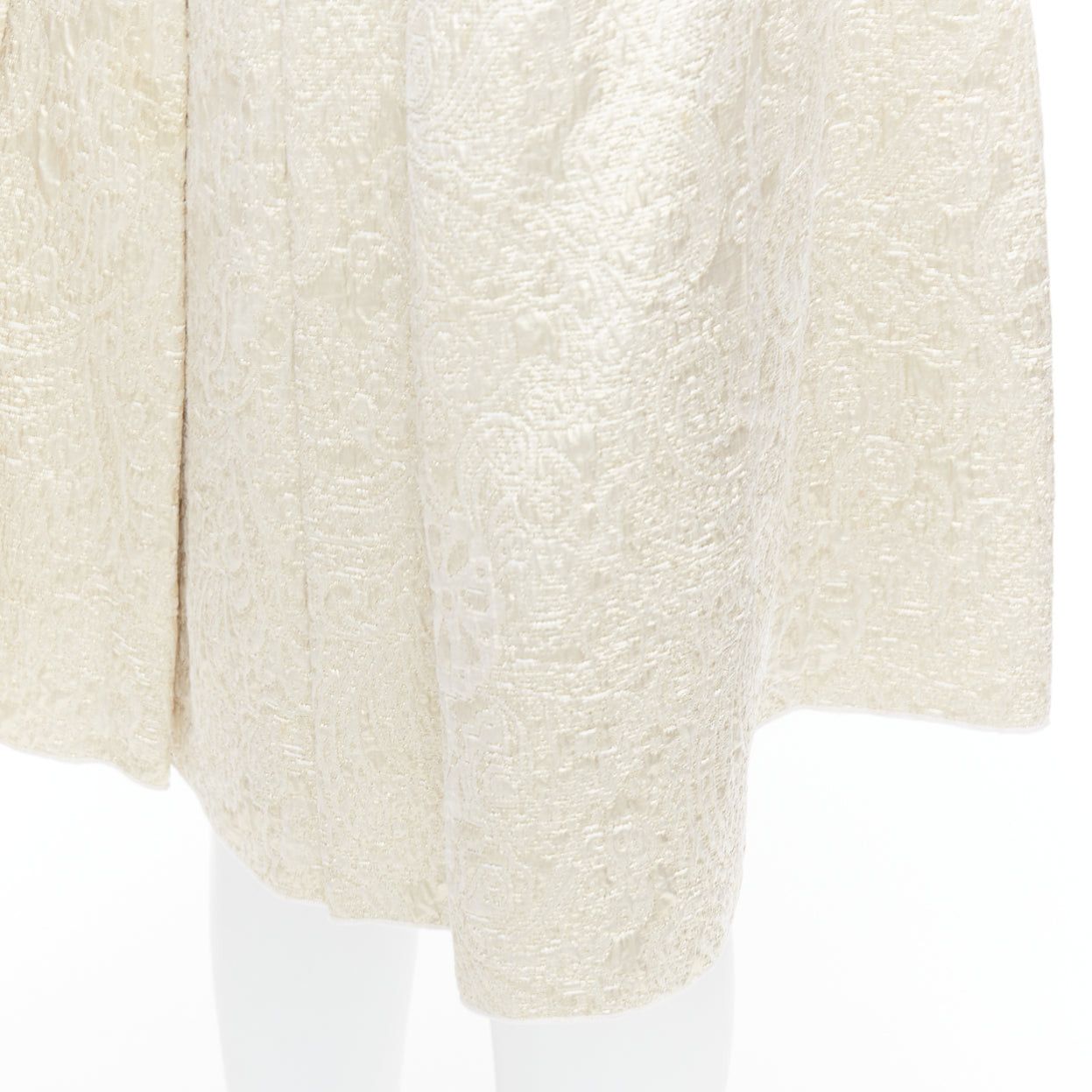 Dolce & Gabbana DOLCE GABBANA crystal rhinestone waistband beige brocade cocktail skirt IT40 S Size 27" / US 4 / IT 40 - 7 Thumbnail