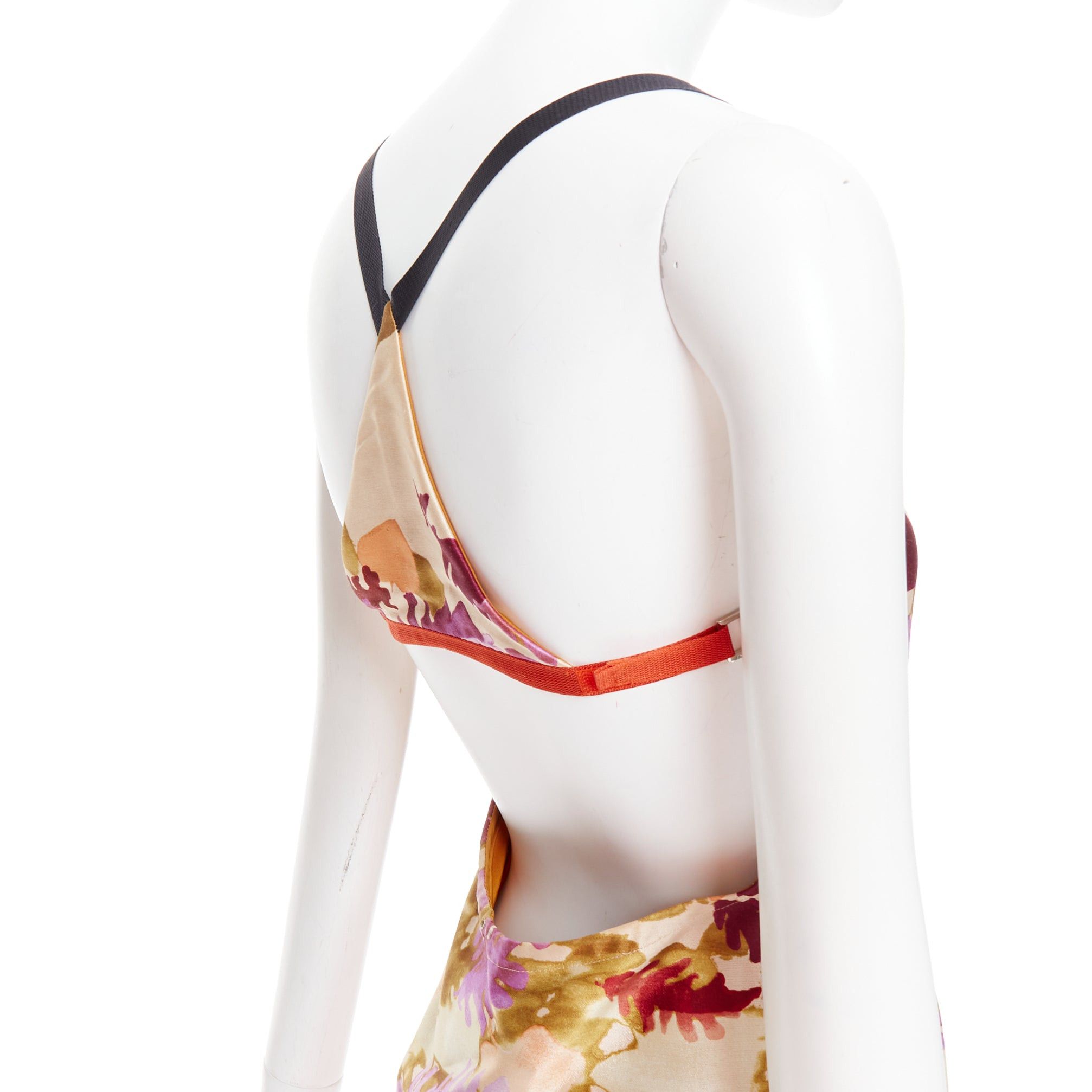 Prada rare PRADA 1999 Runway Vintage neoprene duchess silk floral bondage dress IT38 XS Size XS / US 0-2 / IT 36-38 - 6 Thumbnail