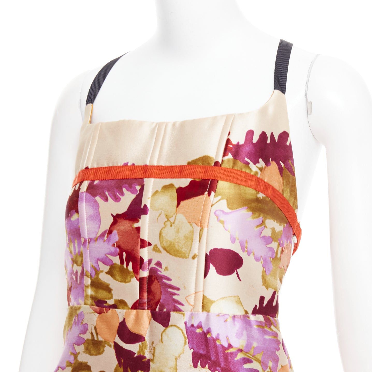 Prada rare PRADA 1999 Runway Vintage neoprene duchess silk floral bondage dress IT38 XS Size XS / US 0-2 / IT 36-38 - 8 Thumbnail