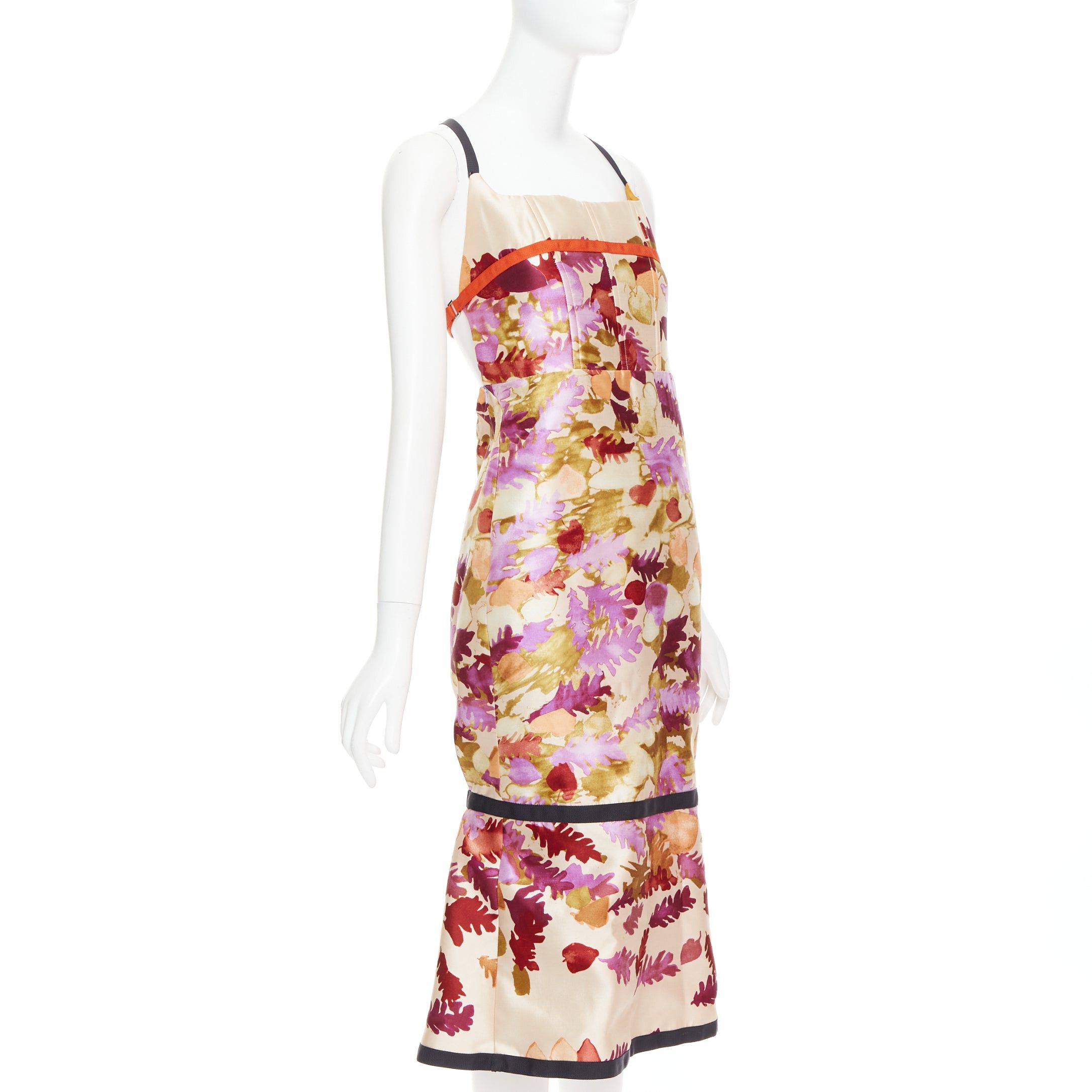 Prada rare PRADA 1999 Runway Vintage neoprene duchess silk floral bondage dress IT38 XS Size XS / US 0-2 / IT 36-38 - 3 Thumbnail