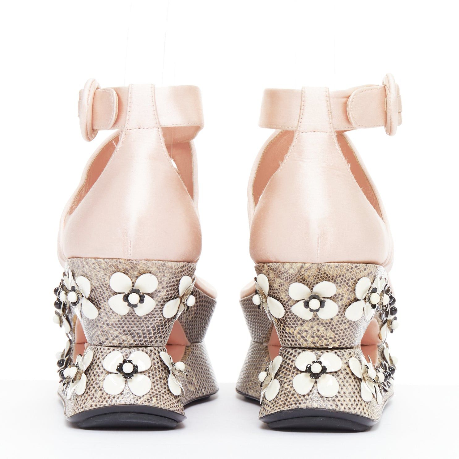 Prada rare PRADA 2013 Runway pink satin floral petal embellished Geisha platform EU36 Size US 6 / IT 36 - 5 Thumbnail